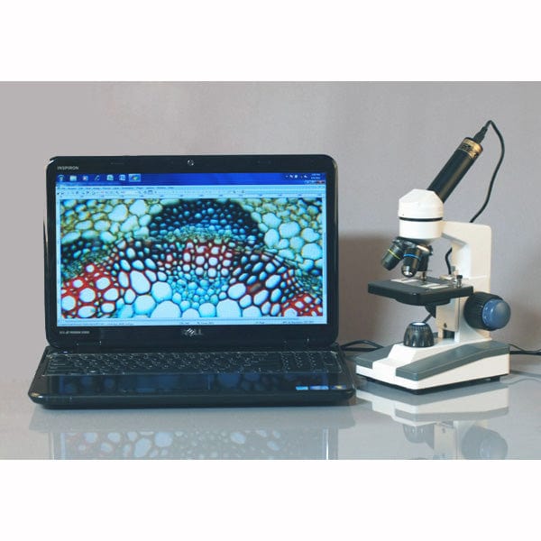 AmScope M152 Series Biological Science Student Monocular Compound Microscope 1000X Magnification with Prepared & Blank Slides - Image 5