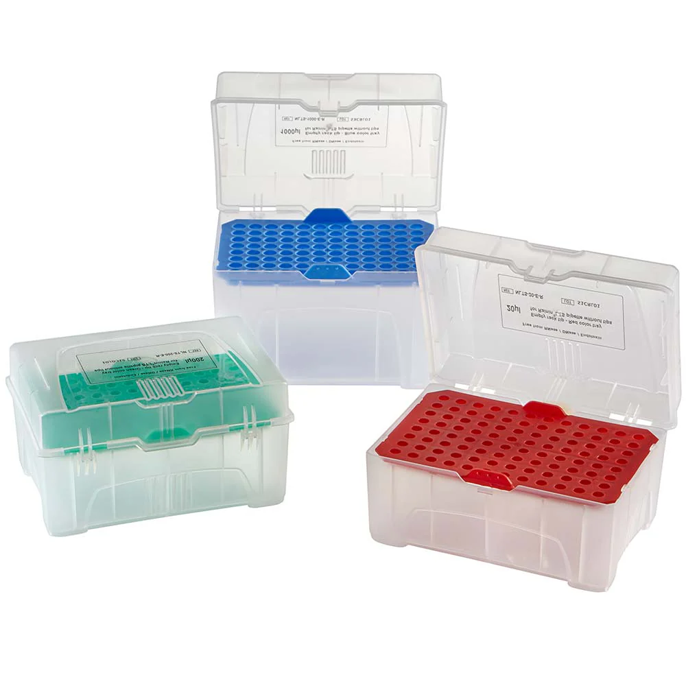 Empty racks for 200ul PosiStop pipette tips, green tray