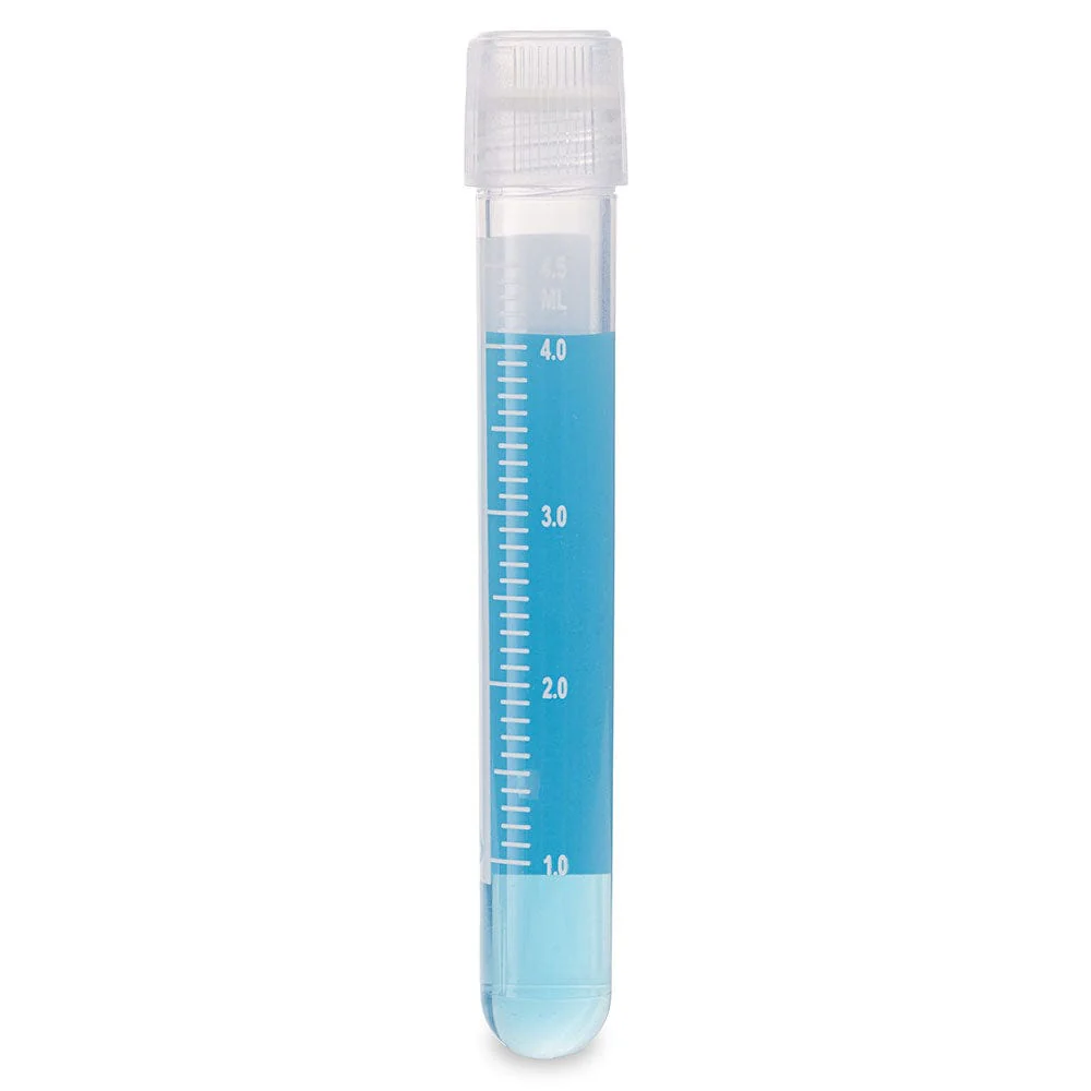 Cryogenic Vials, 5.0ml, Sterile, External Threads, Attached Screwcap with O-ring seal, RB, PG, WS