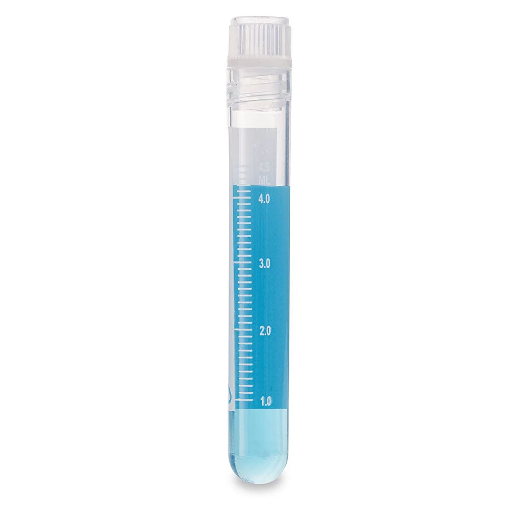 Cryogenic Vials, 5.0ml, Sterile, Internal Threads, Attached Screwcap with O-ring seal, RB, PG, WS