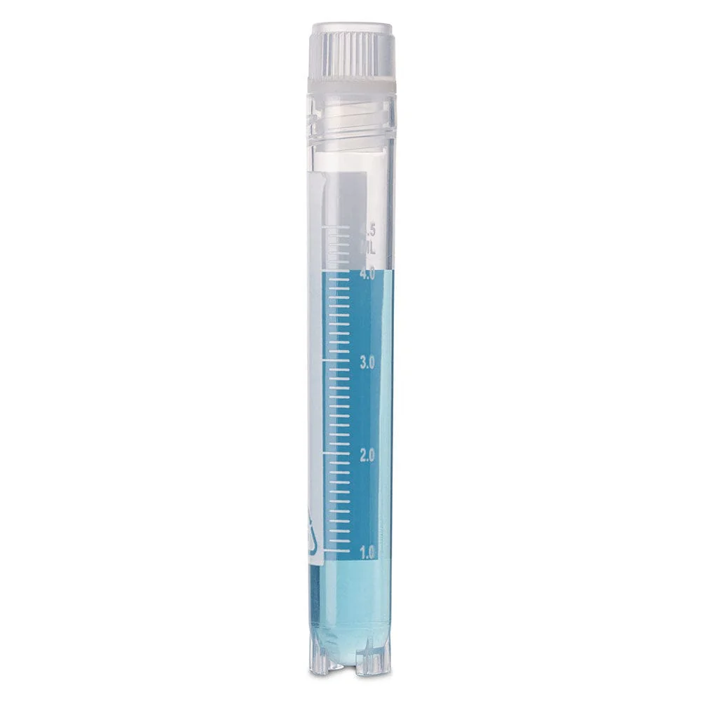 Cryogenic Vials, 5.0ml, Sterile, Internal Threads, Attached Screwcap with O-ring seal, RB, SS, PG, WS