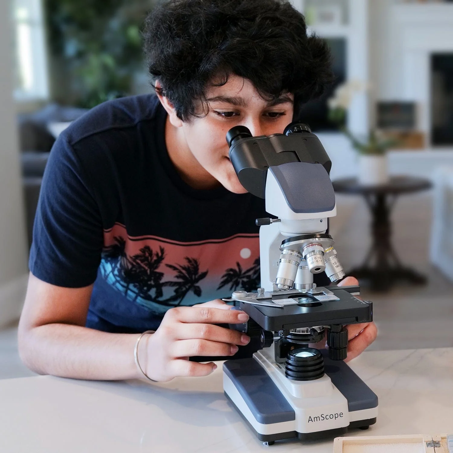 AmScope B120 Educational Compound Microscope – 40X–2500X, 3D Mechanical Stage, 5MP Camera & Student Software - Image 12
