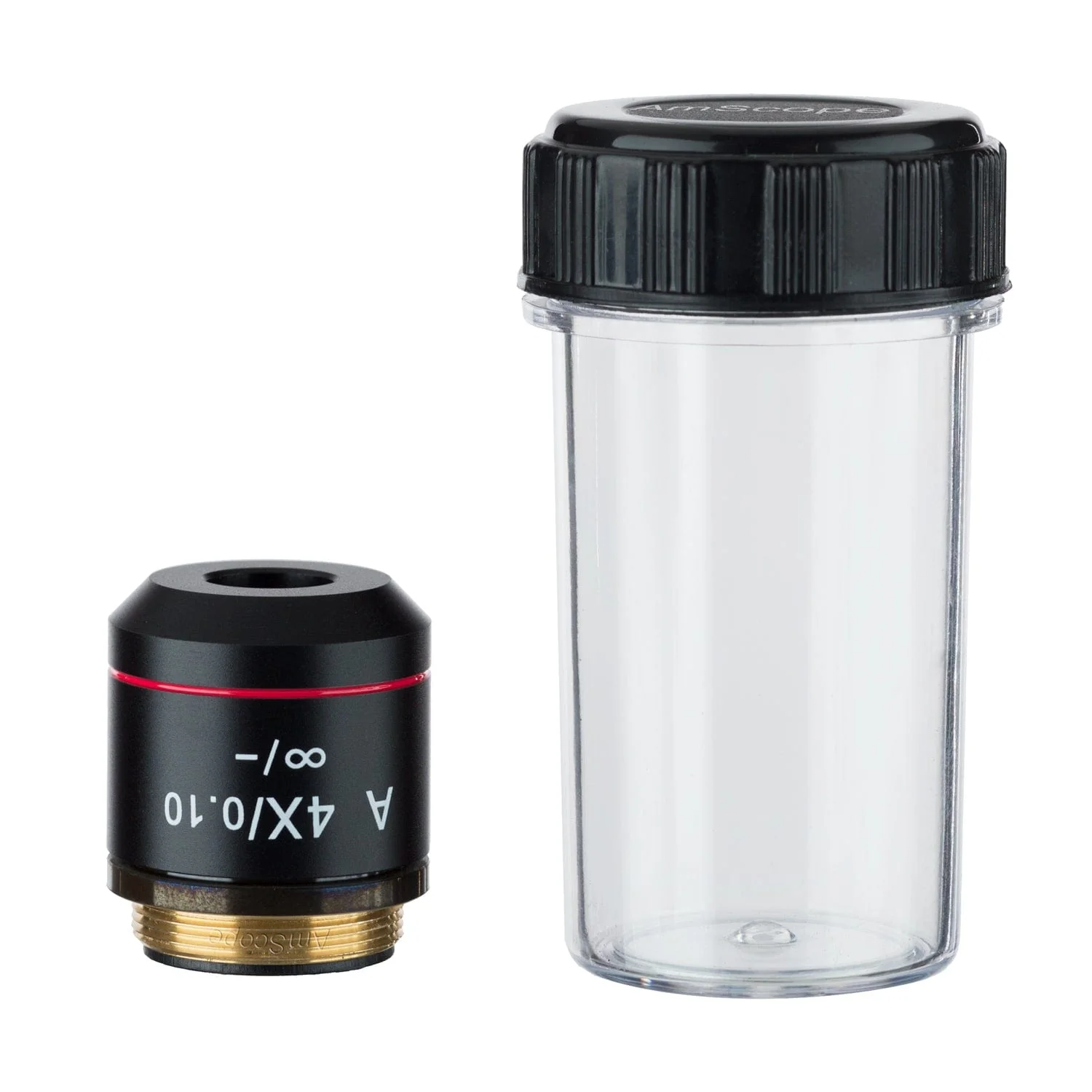 AmScope 4X Infinity Achromatic Microscope Objective with Black Finish - Image 2
