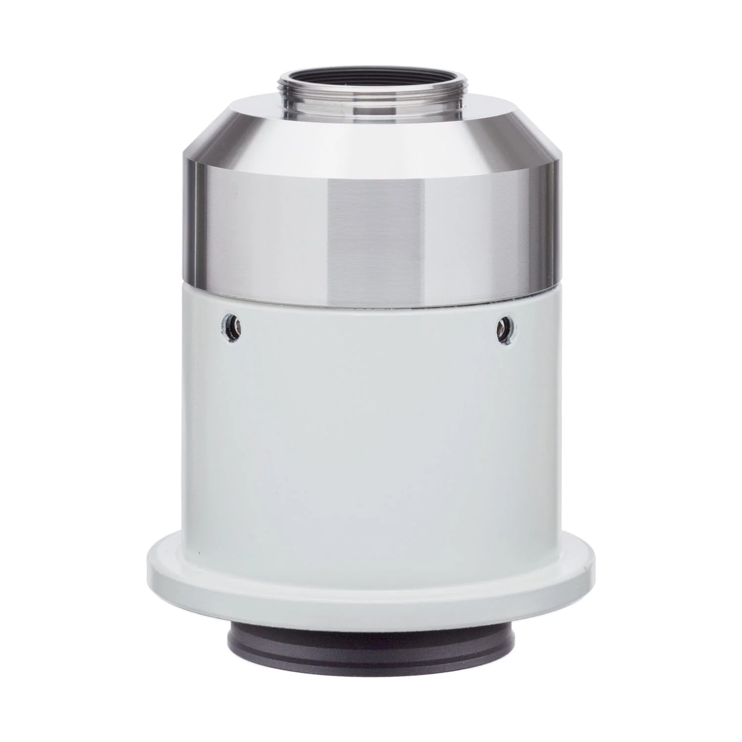 AmScope 0.7X Magnification Stainless Steel C-mount Camera Lens Adapter for Nikon Microscopes - Image 2