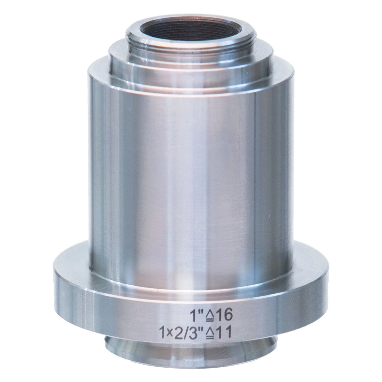 AmScope 1X Stainless Steel C-mount Camera Adapter for Leica Microscopes