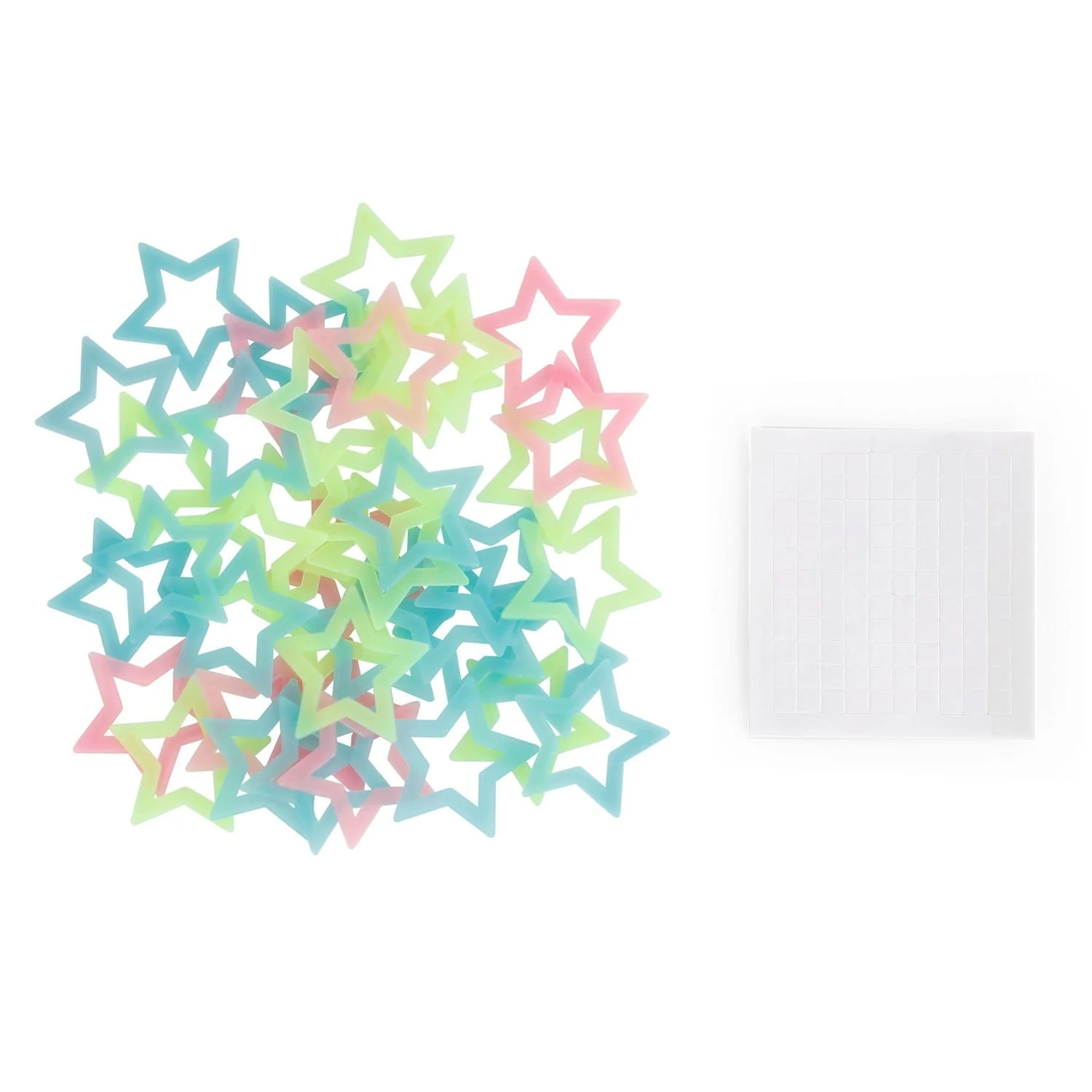 AmScope Kid's 1.85” Hollow Glow in the Dark Stars 40PC W/ Double-Sided Adhesive Foam Tape - Image 4