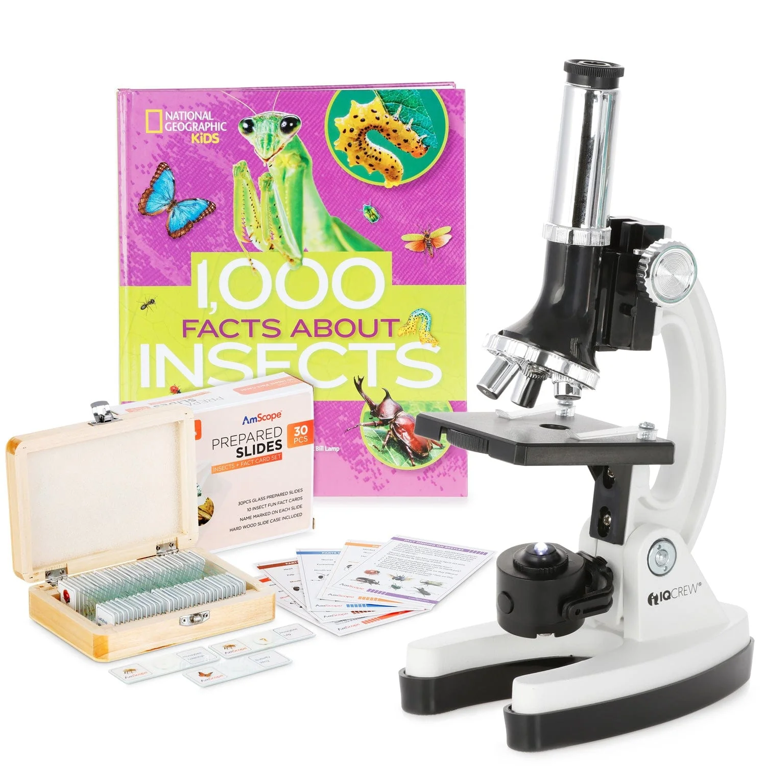 Amscope M30-BKI-PSI Monocular Compound Microscope for Kids – Up to 1200X LED Illumination STEM Education Microscopes, Student Lab Microscopes, Biological Science Microscopes