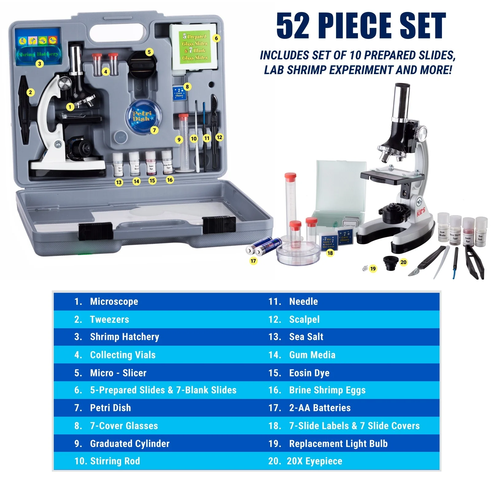 Amscope M30-ABS-KT2-W Monocular Compound Microscope for Kids – Up to 1200X LED Illumination STEM Education Microscopes, Student Lab Microscopes, Biological Science Microscopes - Image 3