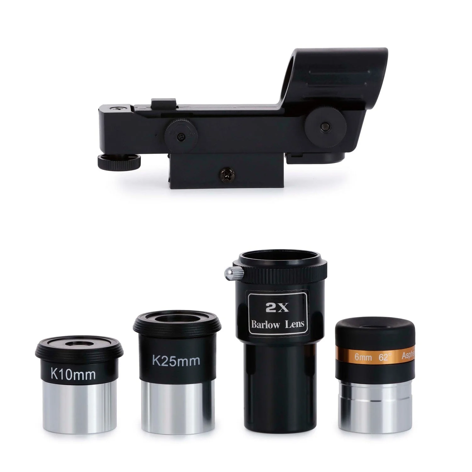 AmScope Reflector EQ Telescope with Equatorial Mount, 130mm Aperture, 650mm Focal Length, Stainless Steel Tripod and Red Dot Finder - Image 6