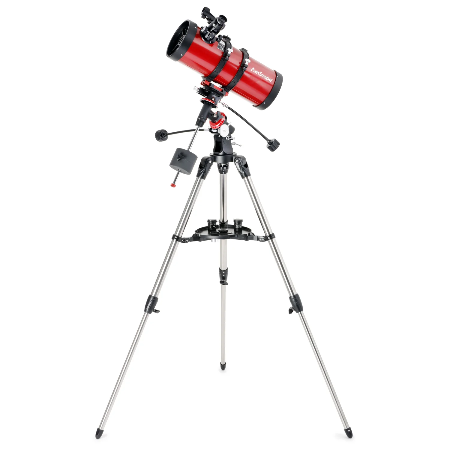 AmScope Reflector EQ Telescope with Equatorial Mount, 127mm Aperture, 1000mm Focal Length, Stainless Steel Tripod and Red Dot Finder - Image 6