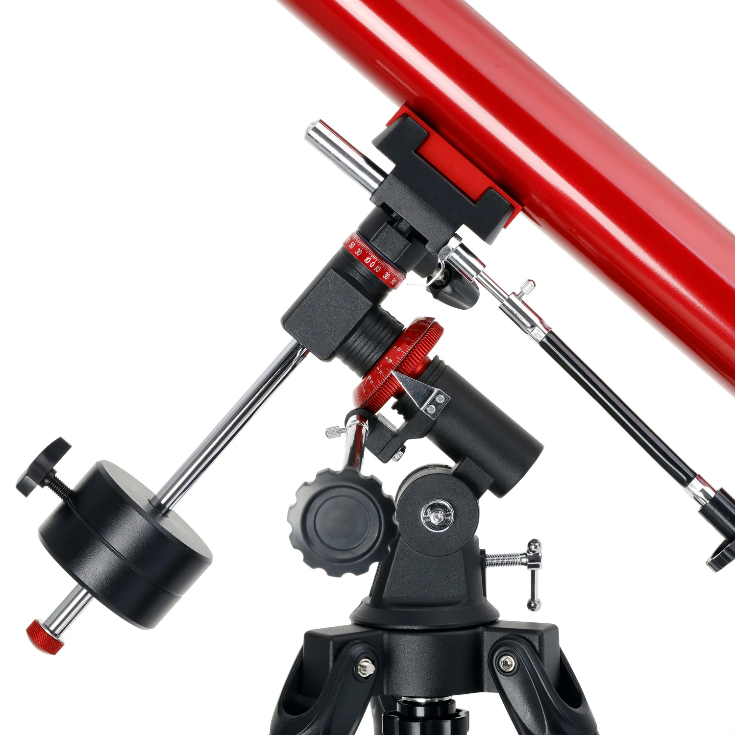 AmScope Refractor EQ Telescope with Equatorial Mount, 60mm Aperture, 800mm Focal Length, Stainless Steel Tripod and Red Dot Finder - Image 5