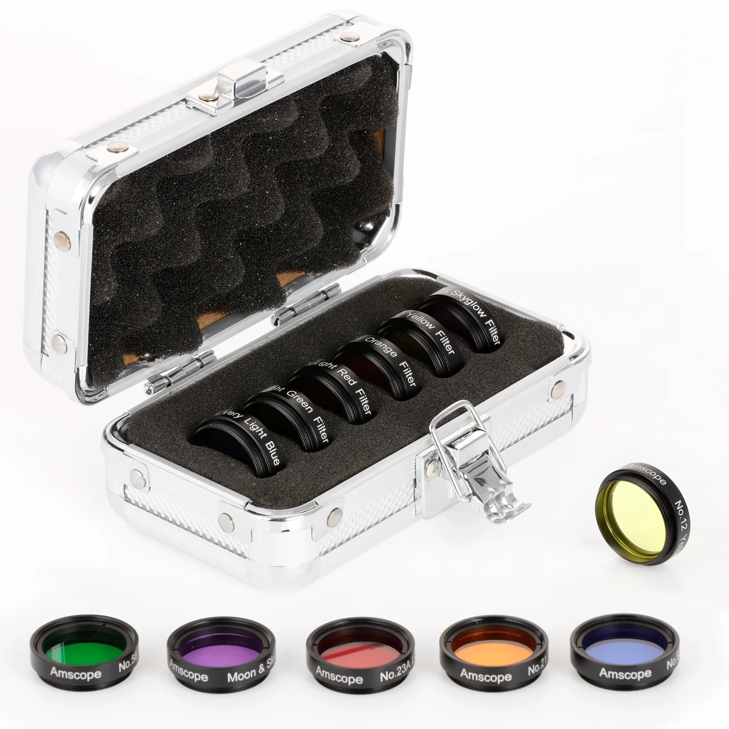 AmScope Lunar & Planetary 6-Piece 1.25" Telescope Filter Set with Aluminum Case - Image 6