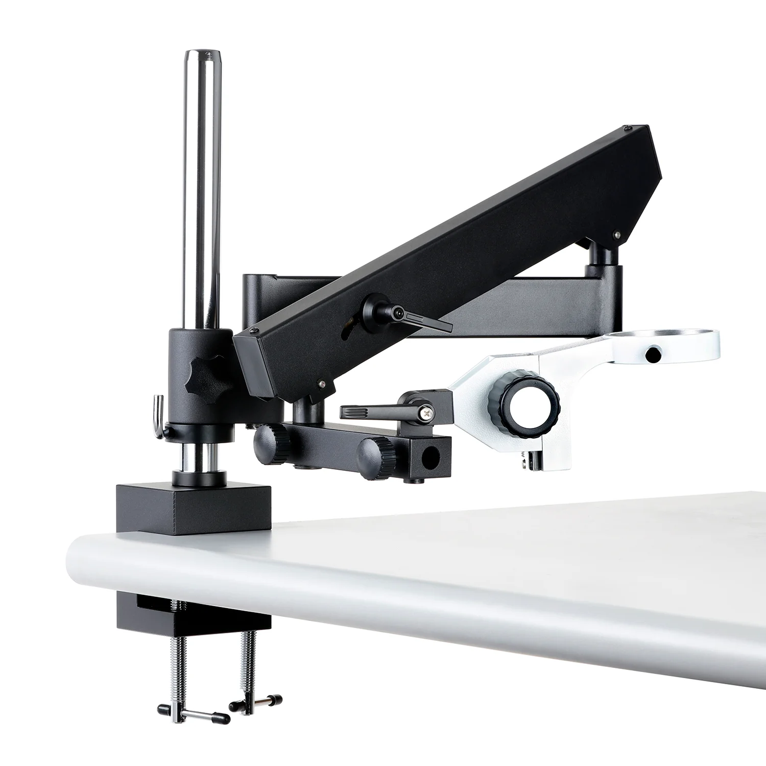 AmScope Articulating Stand For Stereo Microscopes with Post Clamp and 76mm Focusing Rack - Image 7