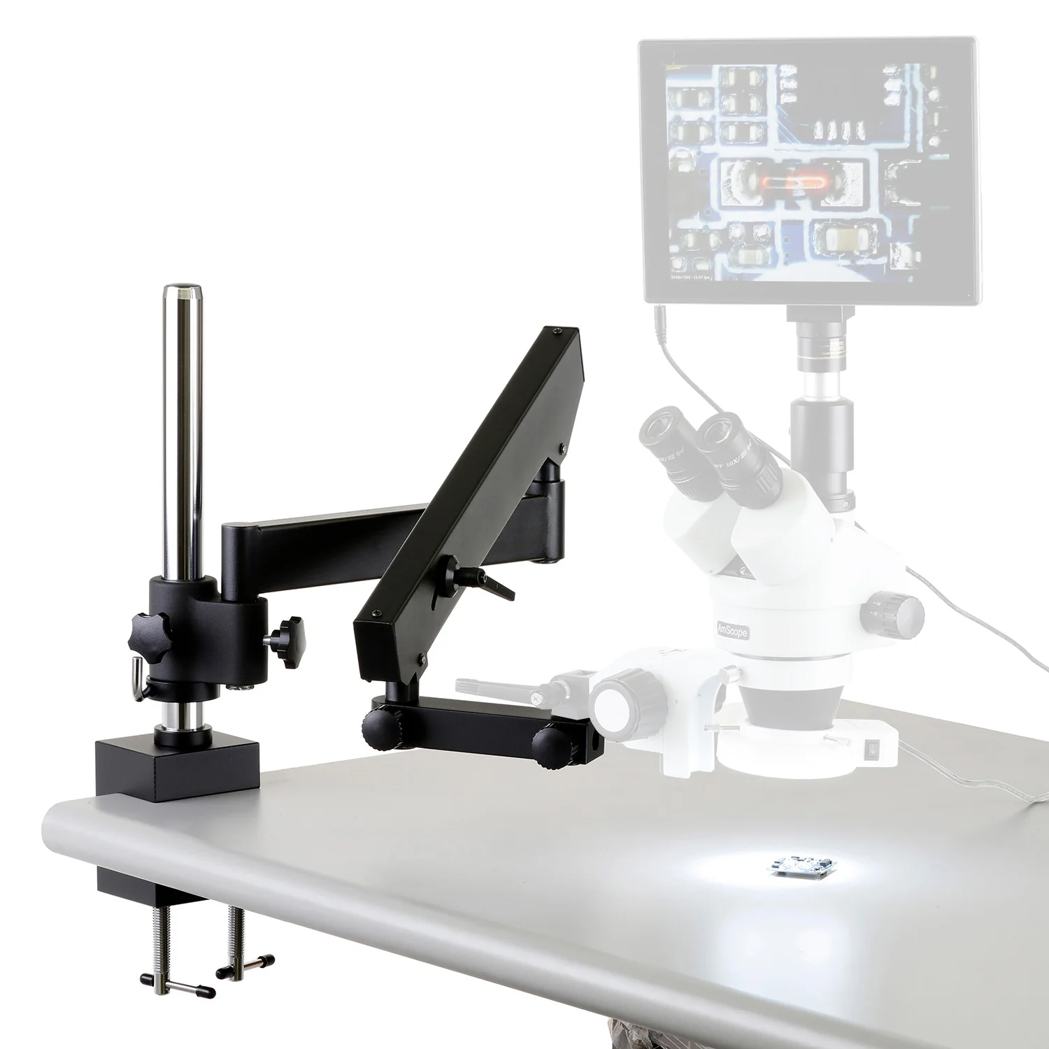 AmScope Articulating Stand with Post Clamp for Stereo Microscopes - Image 4