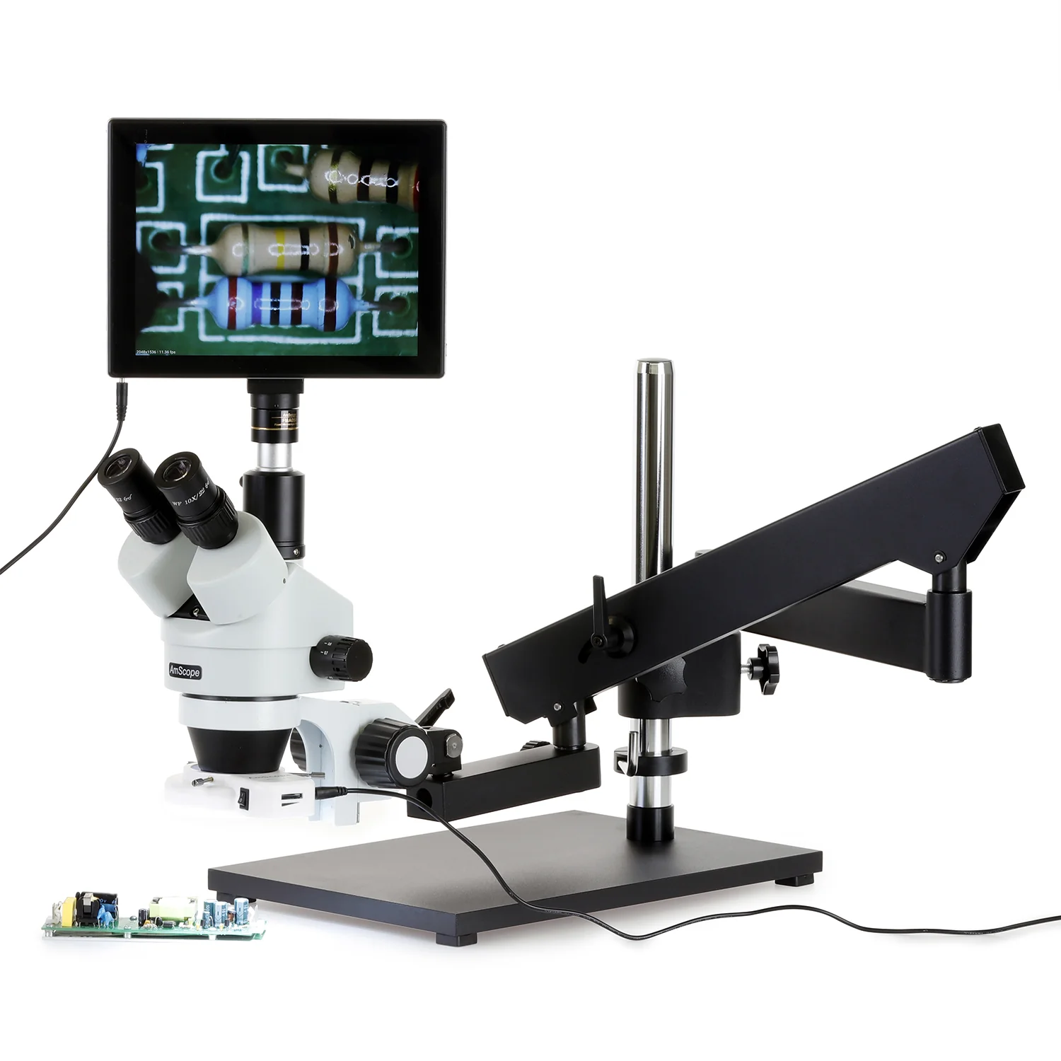 AmScope Articulating Arm with Base Plate for Stereo Microscopes - Image 5