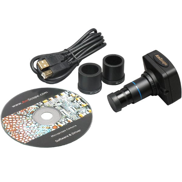 AmScope B100 Series Biological Binocular Compound Microscope 40X-2000X Magnification with LED and 5MP USB Digital Camera - Image 2