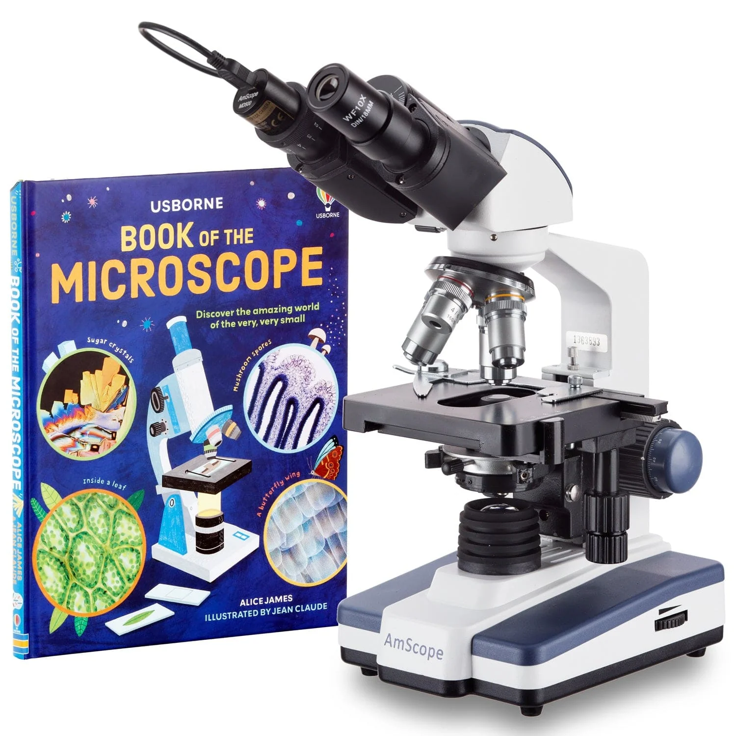 AmScope B120 Series Binocular Compound Microscope 40X-1000X Magnification with LED, Siedentopf Head, Double Layer Mechanical Stage and Book - Image 4