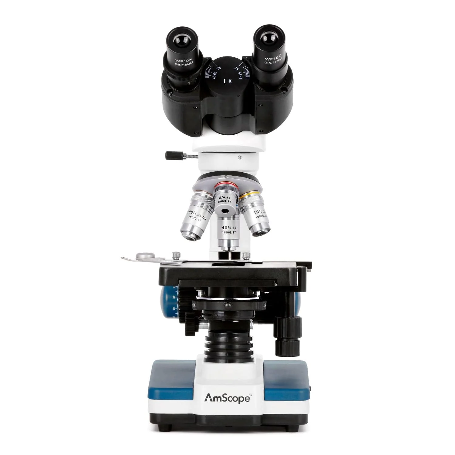 AmScope B020 Series Lab Binocular Compound Microscope 40X-2500X Magnification with LED, 3D Stage, Slide and Cleaning Kit - Image 5