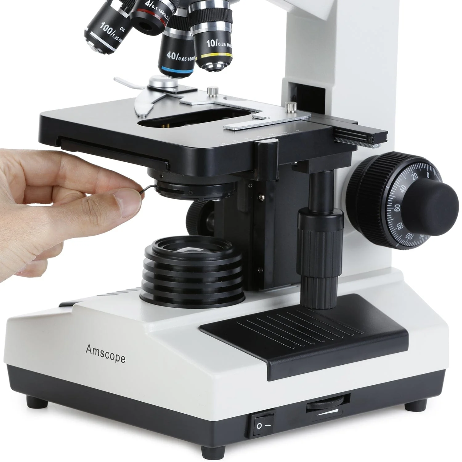 AmScope B390 Series Binocular Compound Microscope with 20W Halogen, 3D Mechanical Stage and Optional Digital Camera - Image 16