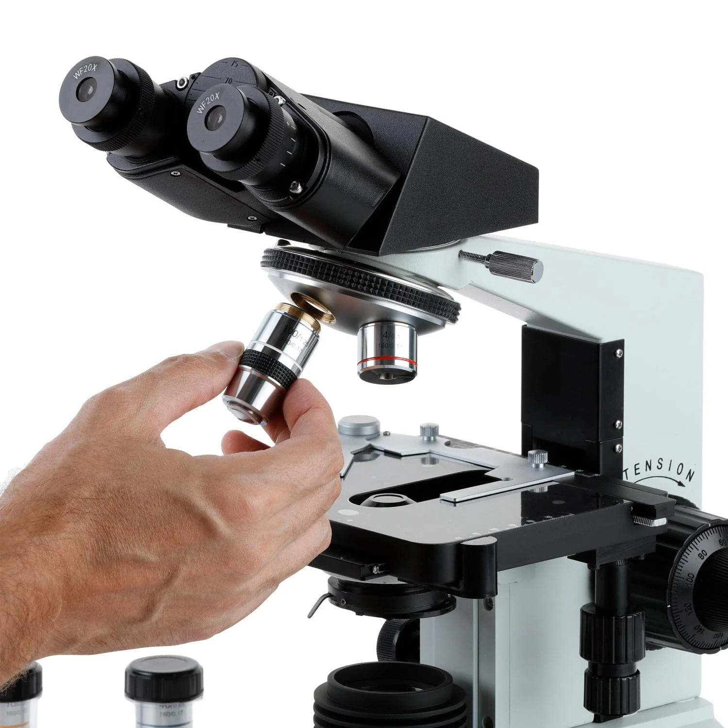 AmScope B490 Series Binocular Compound Microscope 40X-2000X Magnification 220V Version - Image 5
