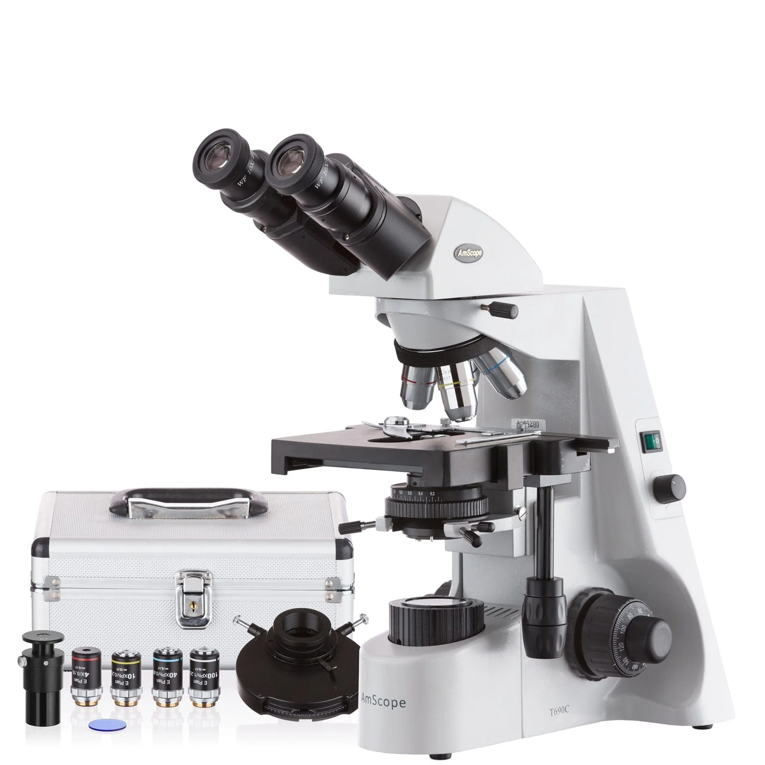 Amscope B690 Series Professional Compound Microscope 40X-1500X Magnification Infinity Plan Phase Contrast Kohler - B690A-PL-PCT200INF