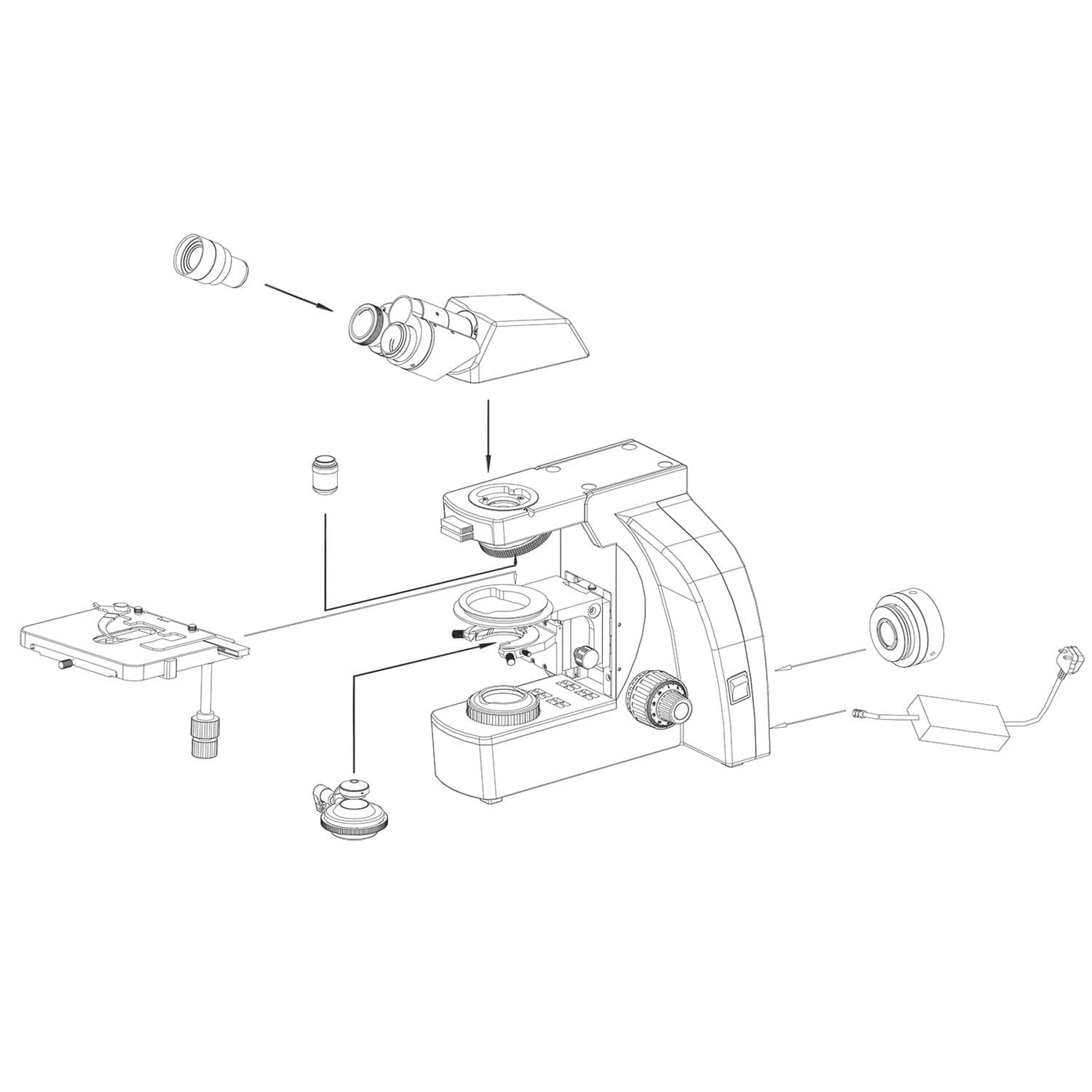 AmScope B800 Series Advanced High-performance Binocular Compound Microscope 40X-1000X Magnification - Image 2