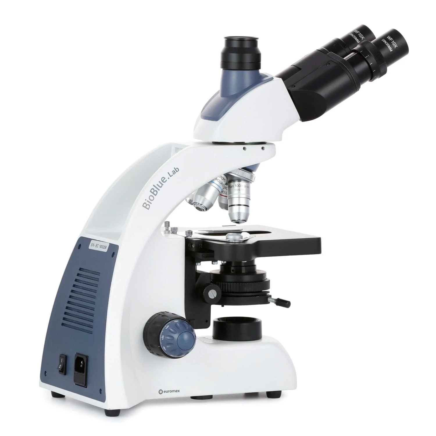 AmScope BioBlue Series Lab Tinocular Compound Microscope 40X-1000X Magnification with Plan Objectives - Image 2