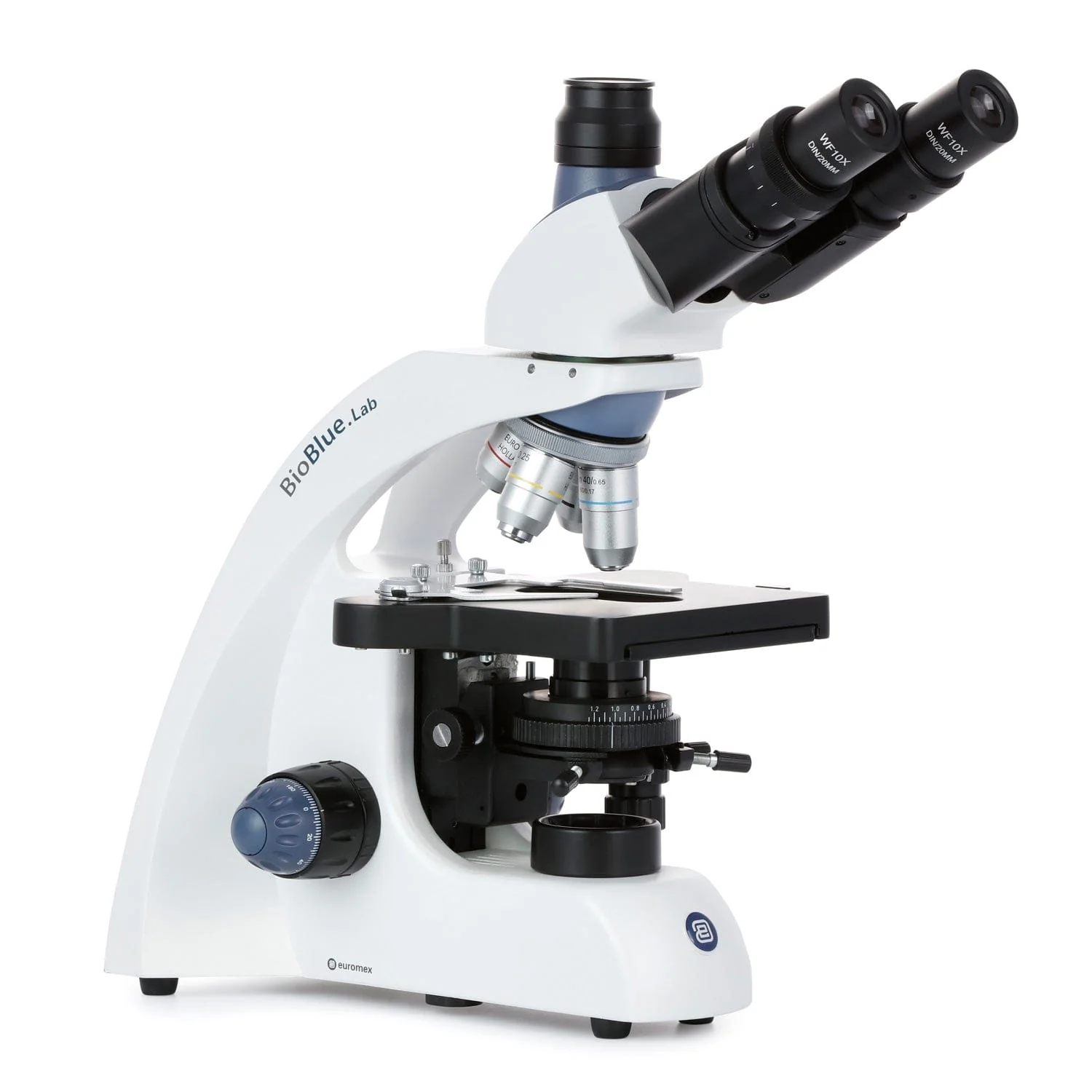 AmScope BioBlue Series Lab Tinocular Compound Microscope 40X-1000X Magnification with Plan Objectives - Image 5
