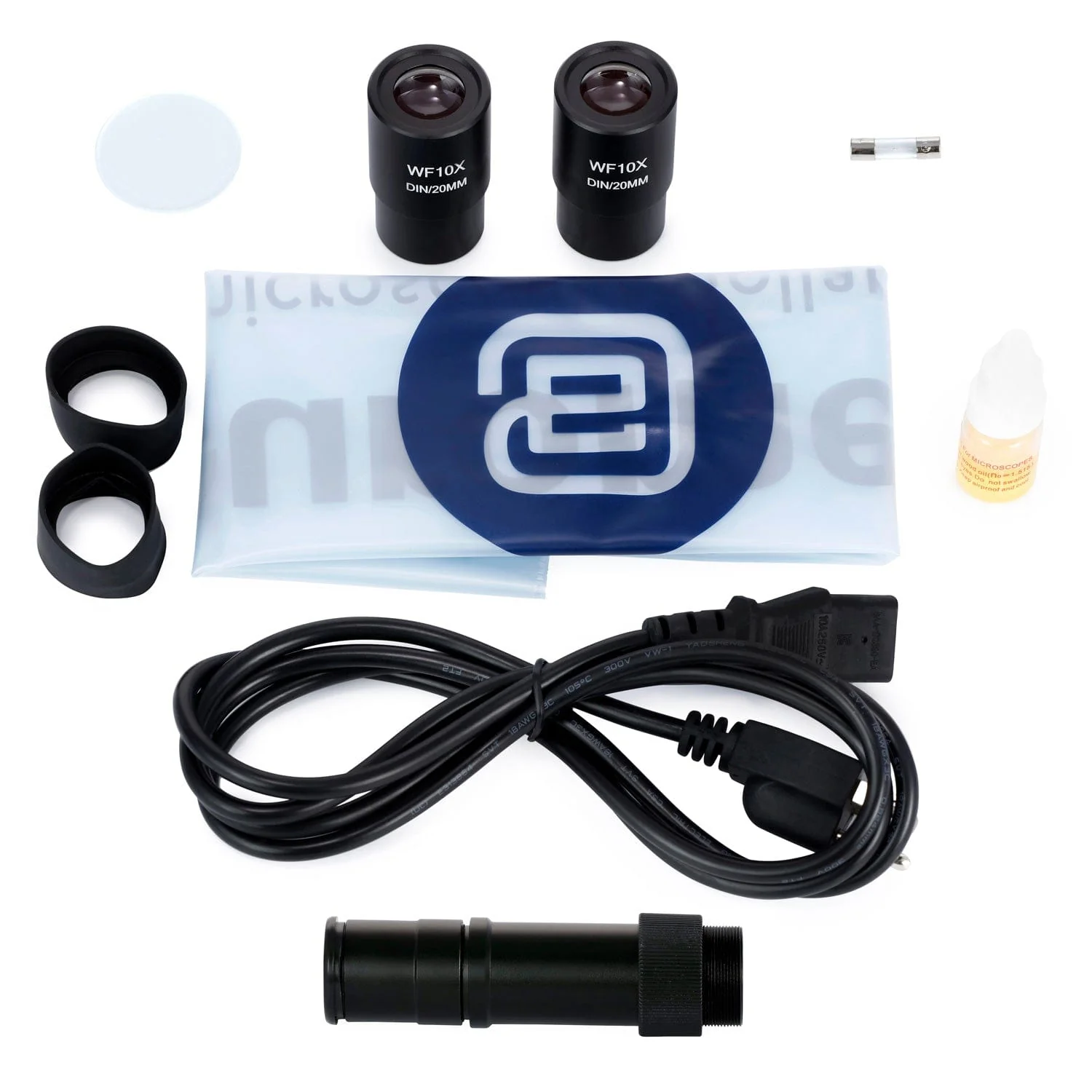 AmScope BioBlue Series Lab Tinocular Compound Microscope 40X-1000X Magnification with Plan Objectives - Image 6