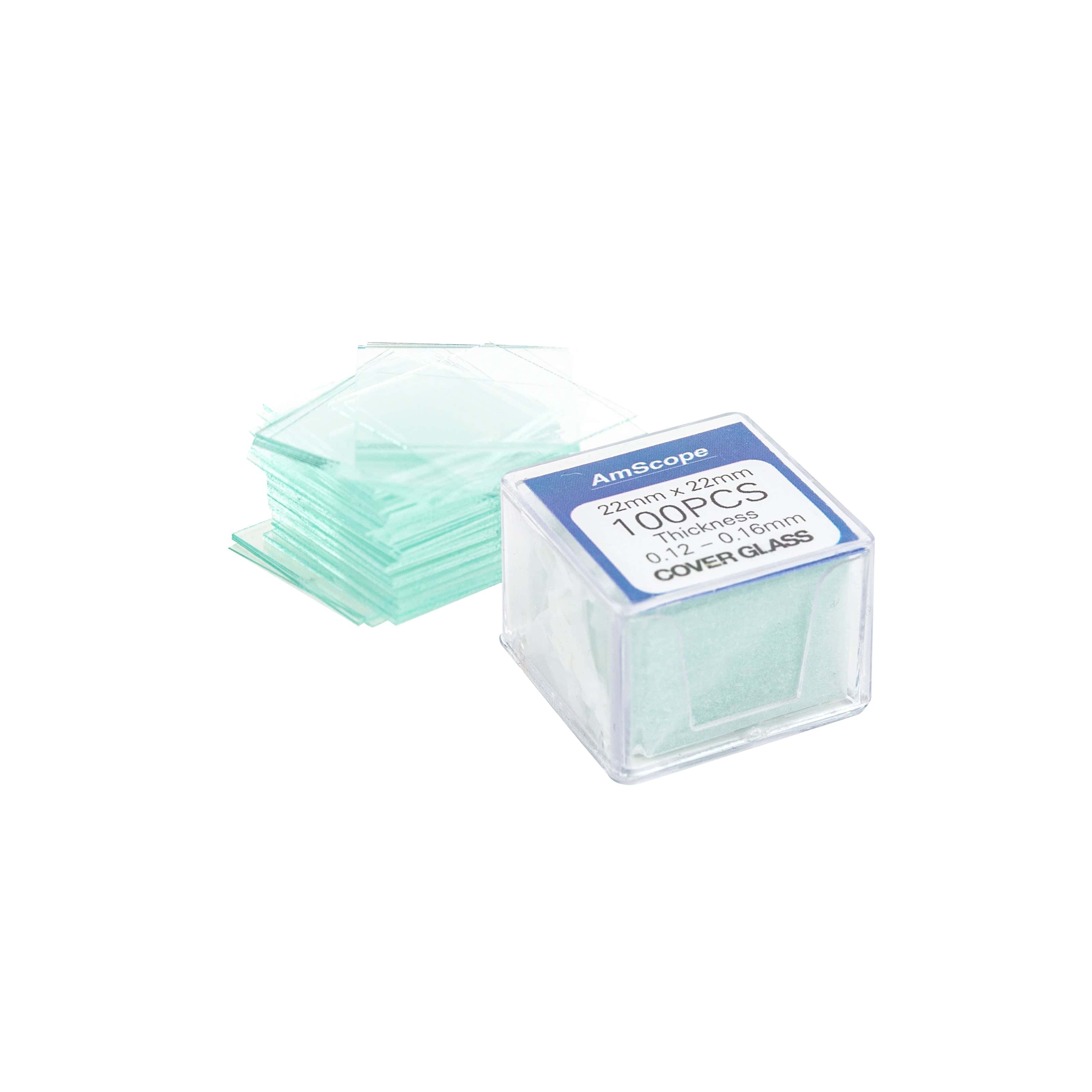 AmScope 4 Pack 50 Pre-Cleaned Blank Microscope Slides and 100 22x22mm Square Cover Glass - Image 3