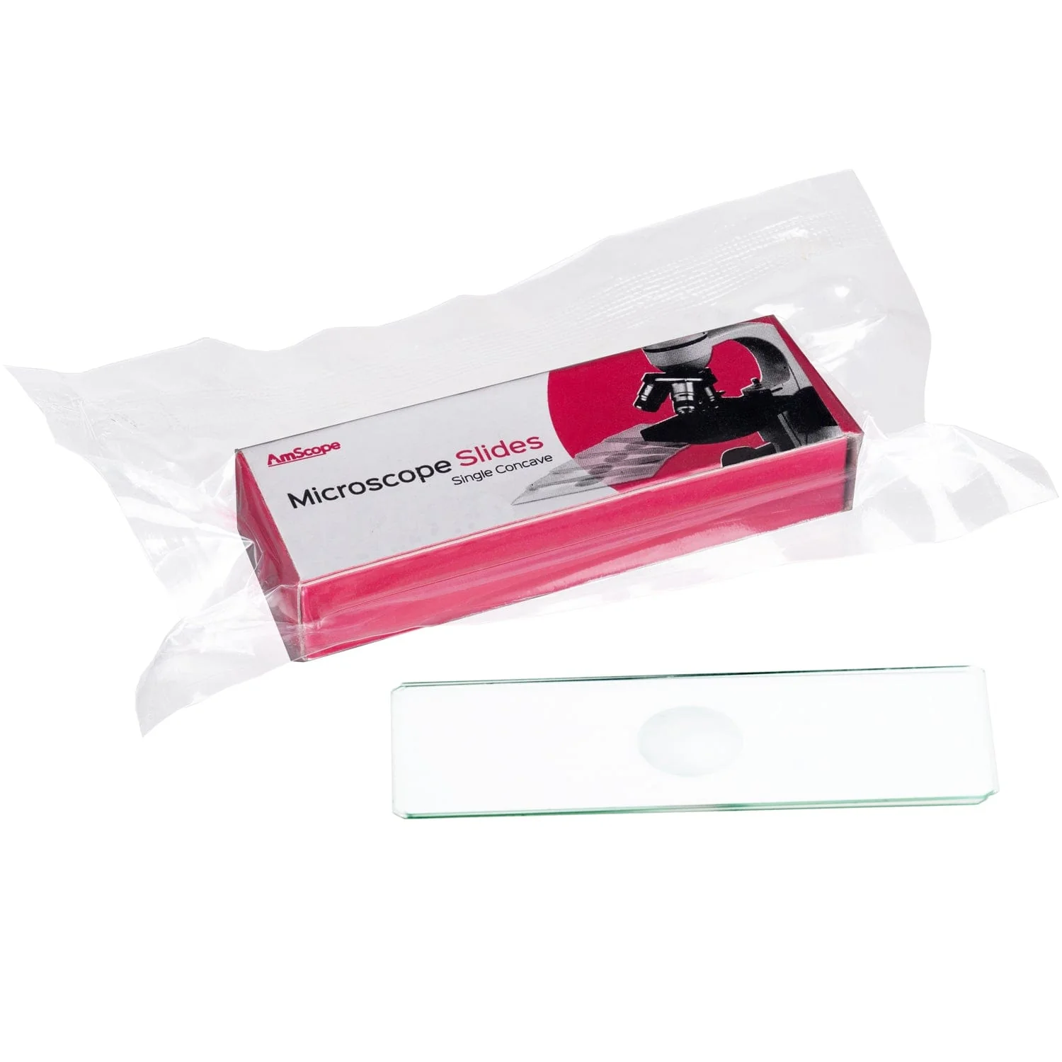 AmScope Microscope Slides: Single Depression Concave Pack of 12