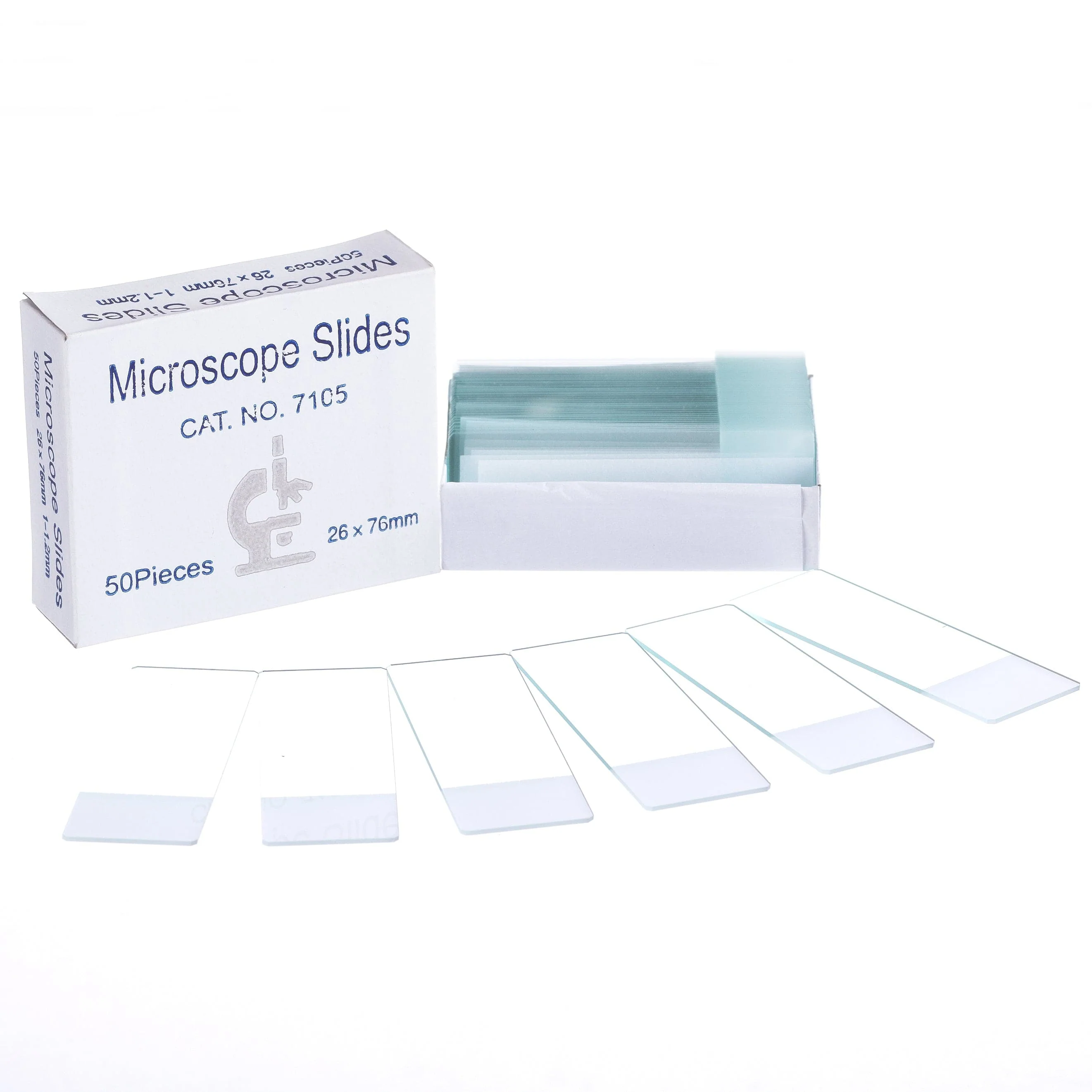 AmScope Frosted Clear Glass Ground Edge Microscope Slides, Pack of 50