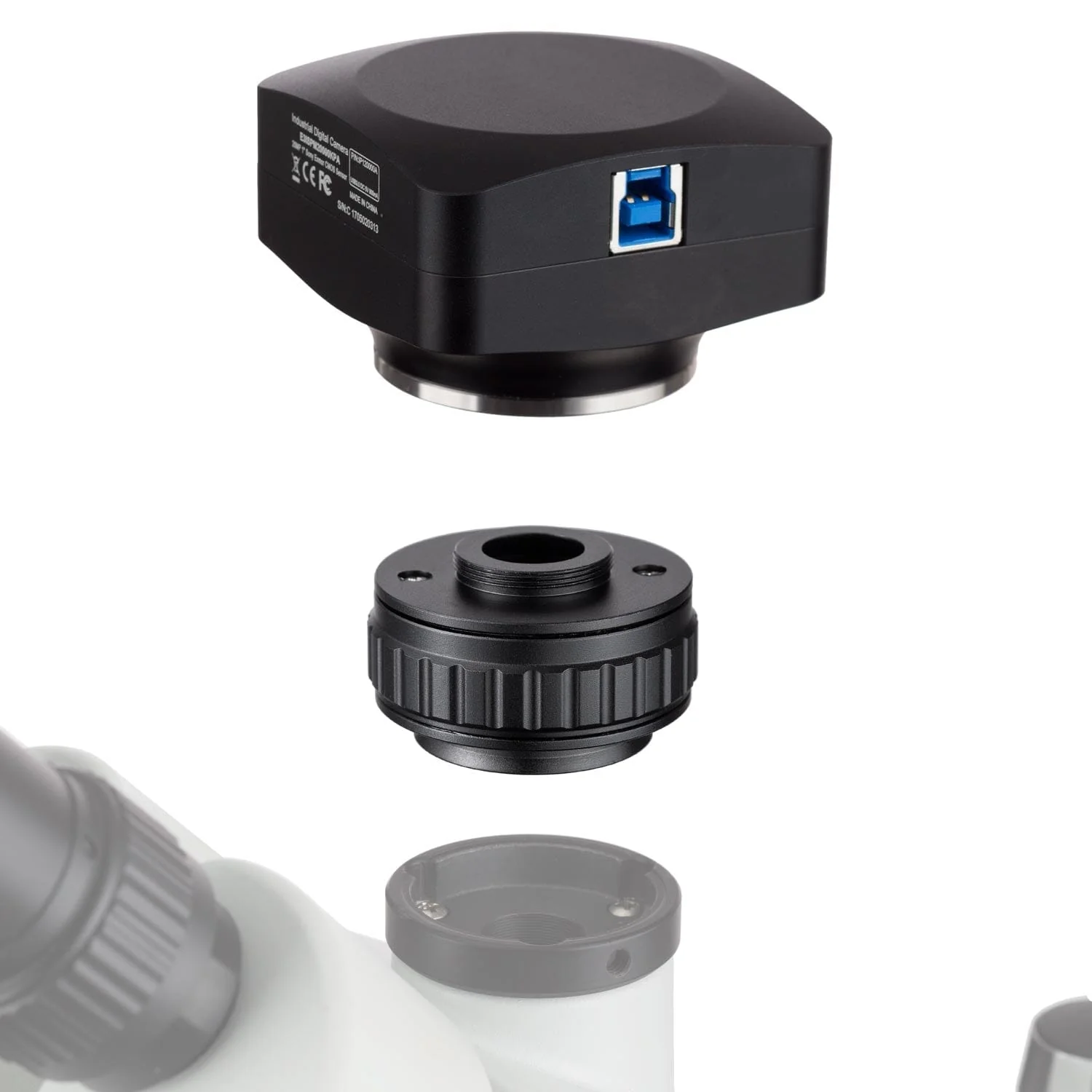 AmScope C-mount Camera Adapter Low-profile 0.35X Magnification for Microscopes with CX Photo-port - Image 3