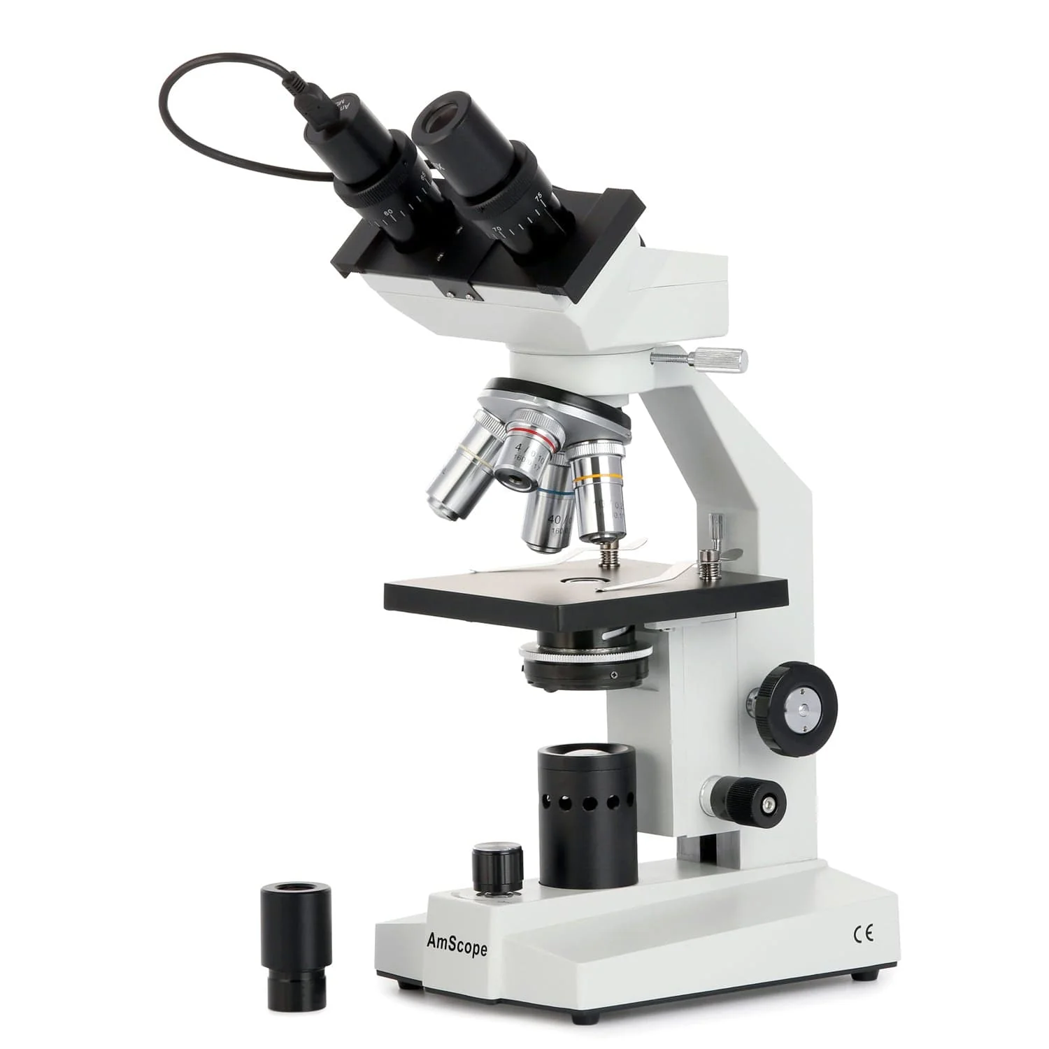 AmScope B100 Series Biological Binocular Compound Microscope With LED and Optional Digital Camera - Image 2