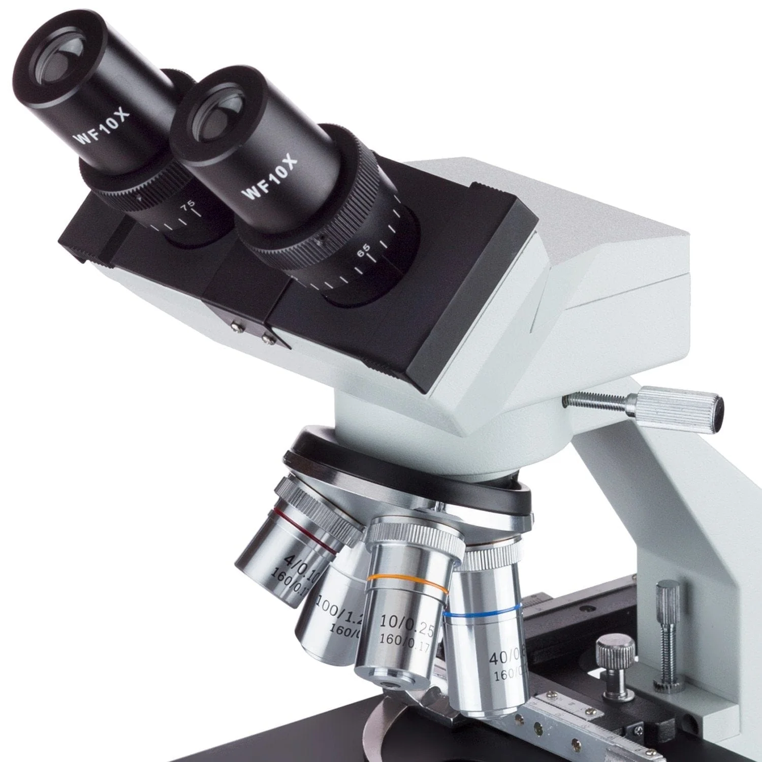 AmScope B100 Series Biological Binocular Compound Microscope with LED, Mechanical Stage and Optional Digital Camera - Image 5