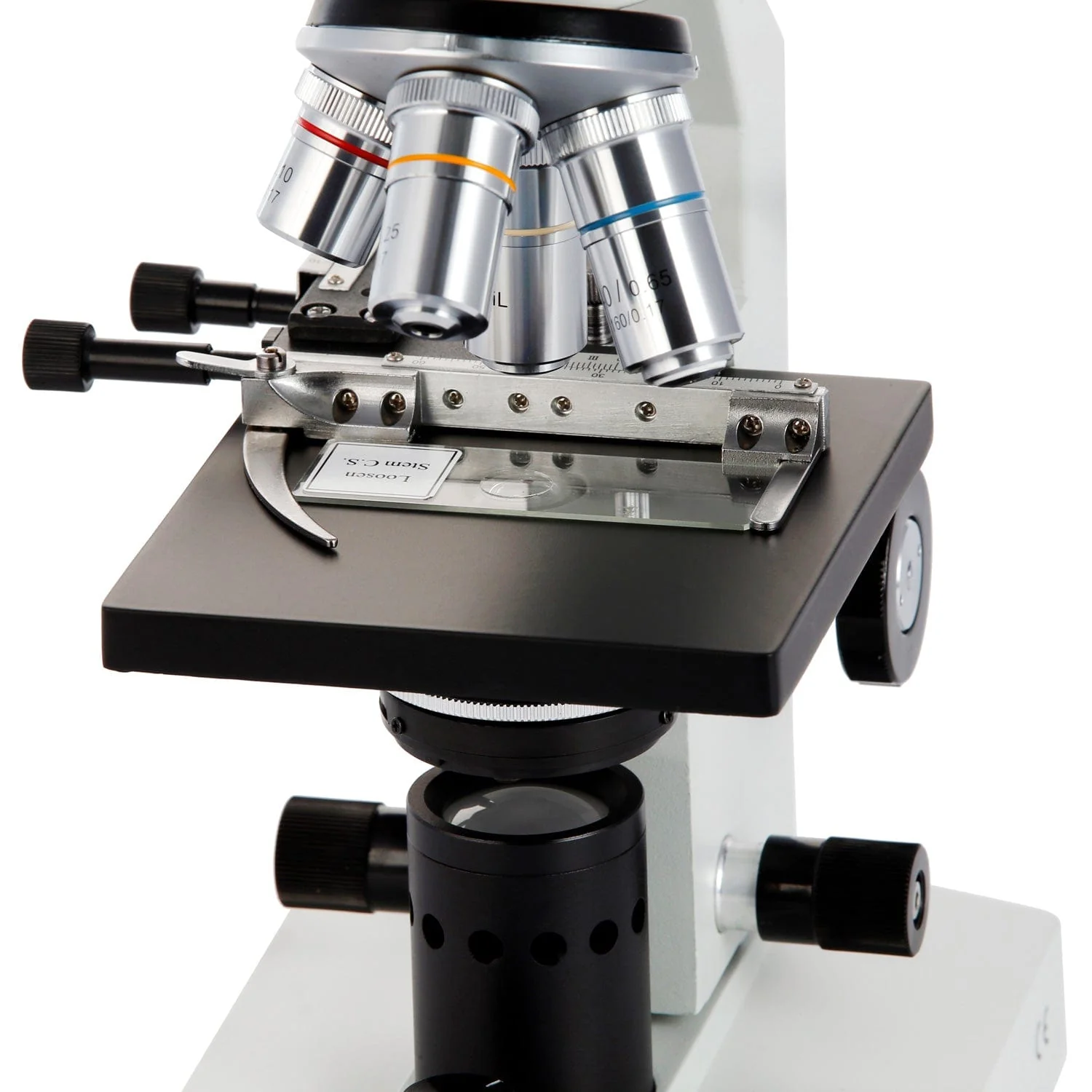 AmScope B100 Series Binocular Compound Microscope with LED Light, Mechanical Stage, Slide Set and Optional Digital Camera - Image 8