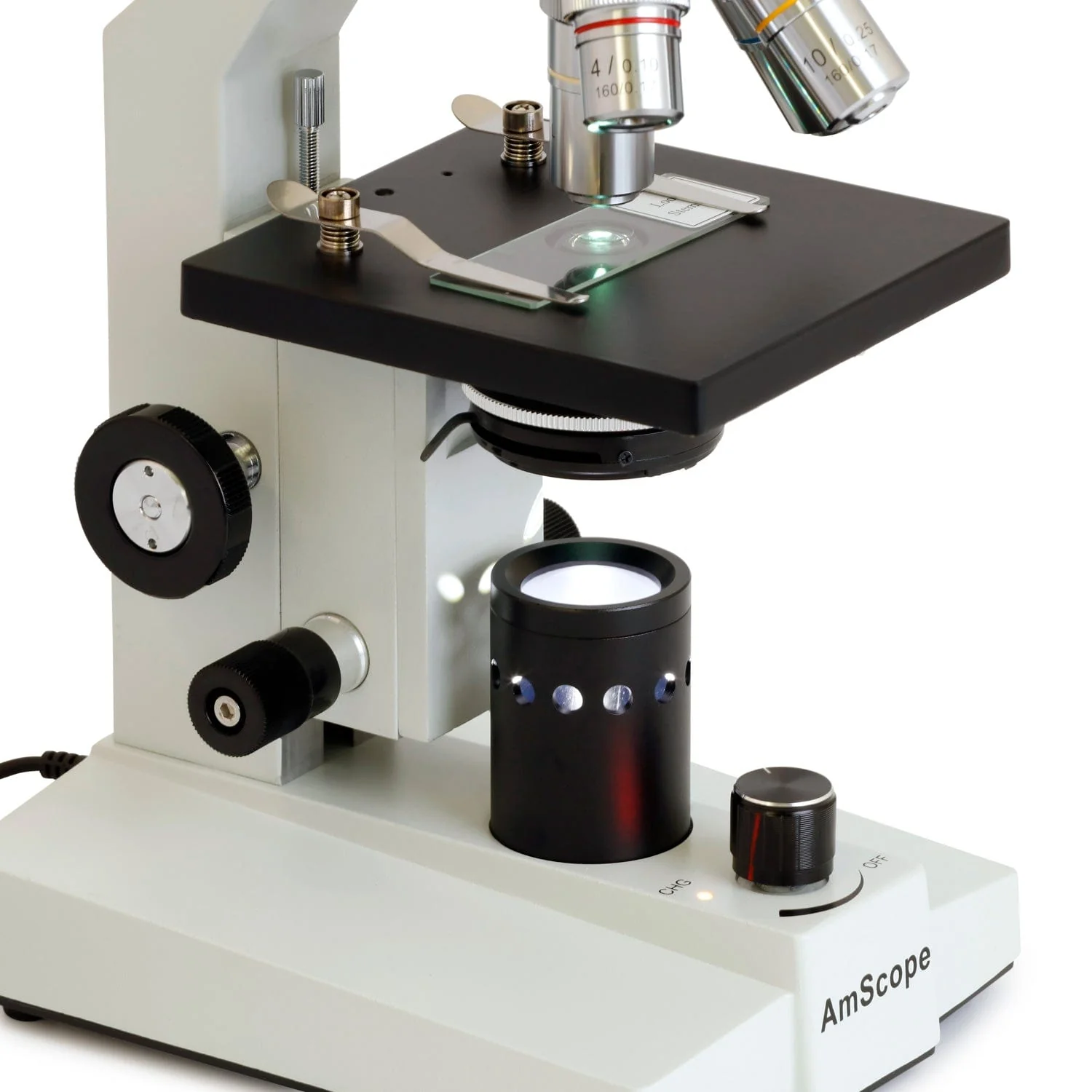 AmScope B100 Series Biological Binocular Compound Microscope With LED and Optional Digital Camera - Image 6