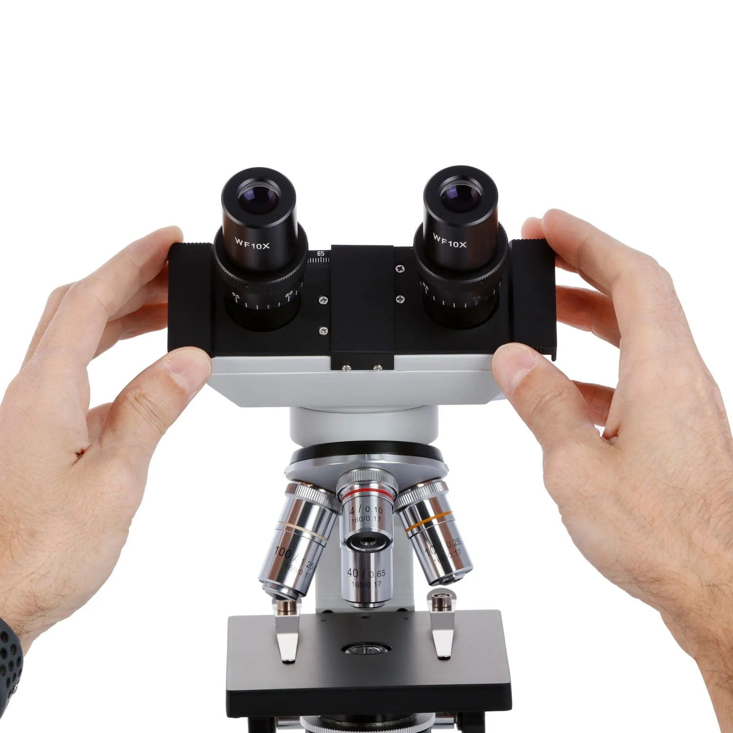 AmScope B100 Series Biological Binocular Compound Microscope With LED and Optional Digital Camera - Image 10