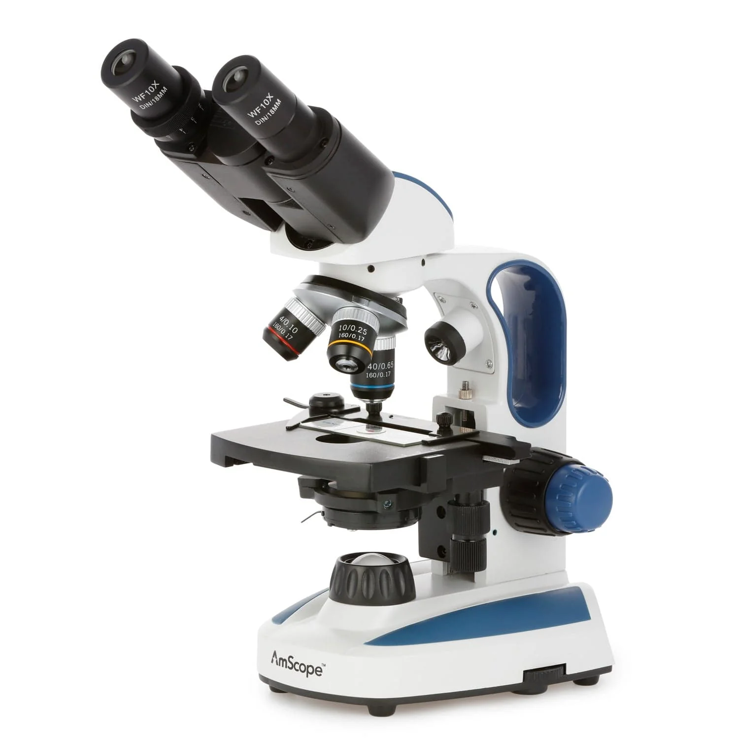 AmScope B110 Series Binocular Compound Microscope 40X-1000X Magnification dual LED, Ergonomic, Lab With 3D Two-Layer Mechanical Stage - Image 5