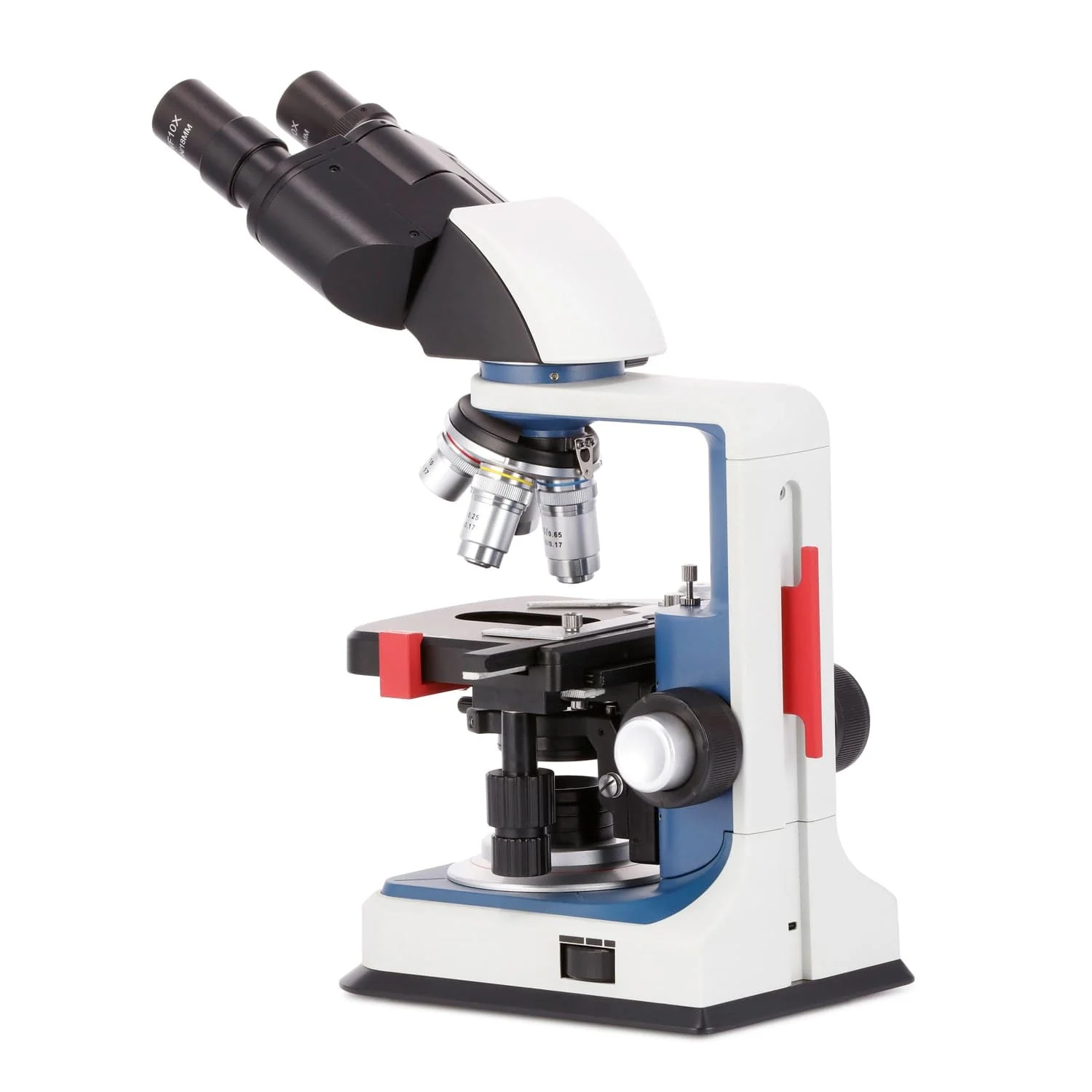 AmScope B120C-R Series USB-C Rechargeable Student Binocular Compound Microscope 40X-2500X Magnification with 3D Two-Layer Mechanical Stage, Achromatic Objectives, & LED illuminator + Optional Camera - Image 4