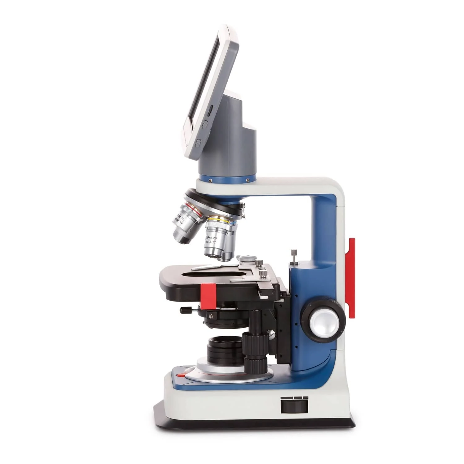 AmScope B120C-R Series USB-C Rechargeable Student Binocular Compound Microscope 40X-2500X Magnification with 7" Digital Display Camera Head - Image 6