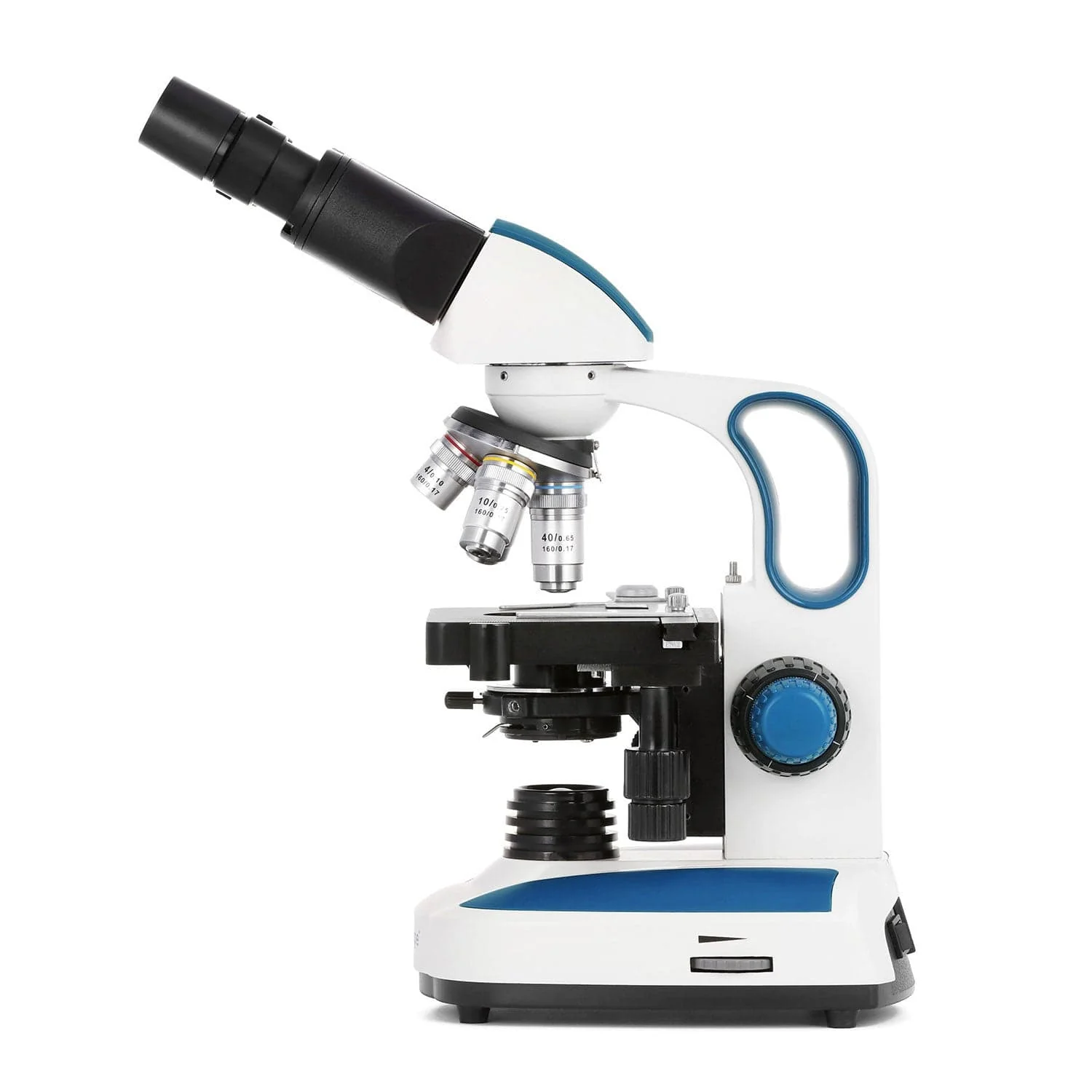 AmScope B270 Series Advanced Student & Professional Binocular Compound Microscope w/ Ergonomic Design, Microbe Resistant Coating, Optional Digital Camera, one set of 50 pack blank slides, 100 pack cover slips and 25 transfer pipettes - Image 4