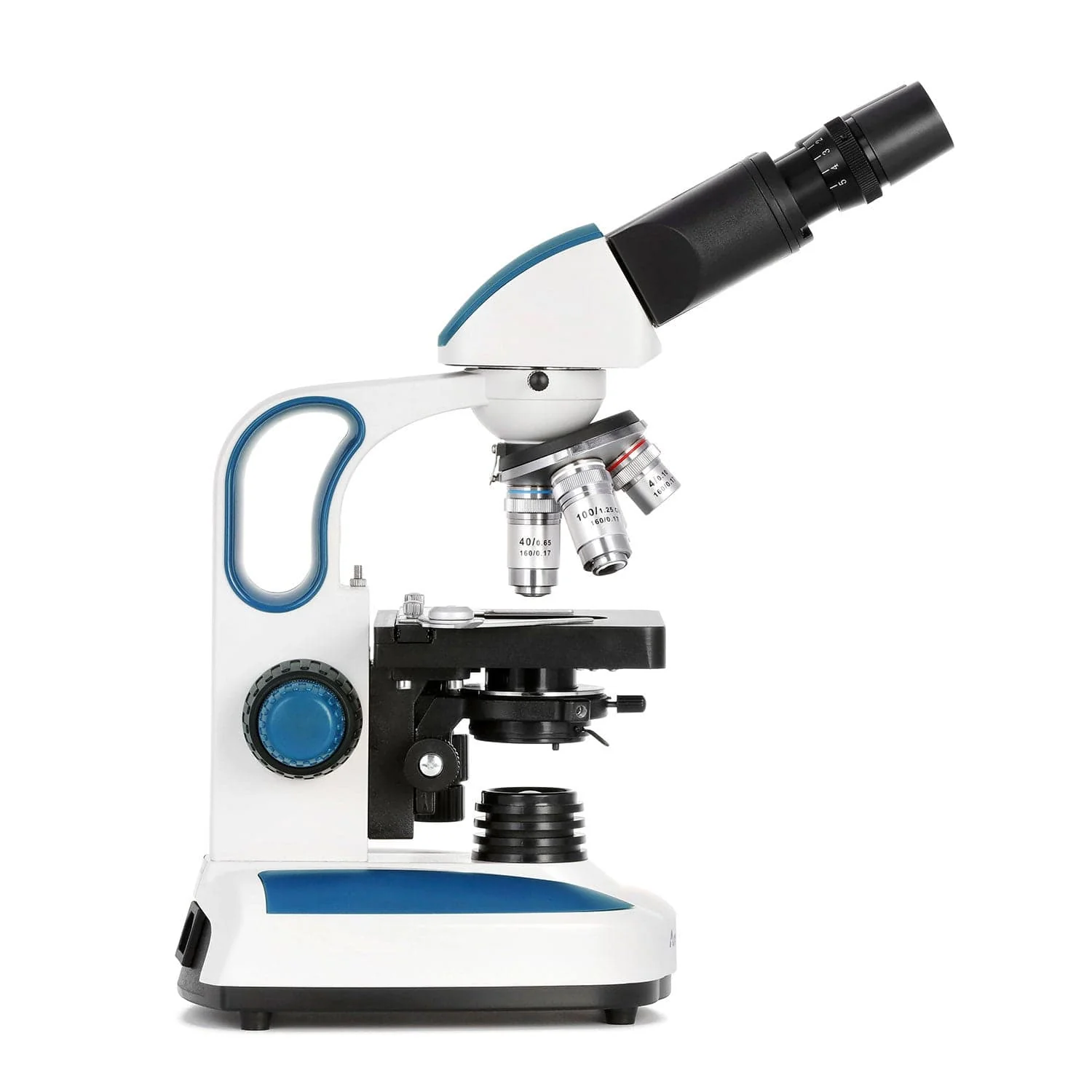 AmScope B270 Series Advanced Student & Professional Binocular Compound Microscope w/ Ergonomic Design, Microbe Resistant Coating, Optional Digital Camera, one set of 50 pack blank slides, 100 pack cover slips and 25 transfer pipettes - Image 5