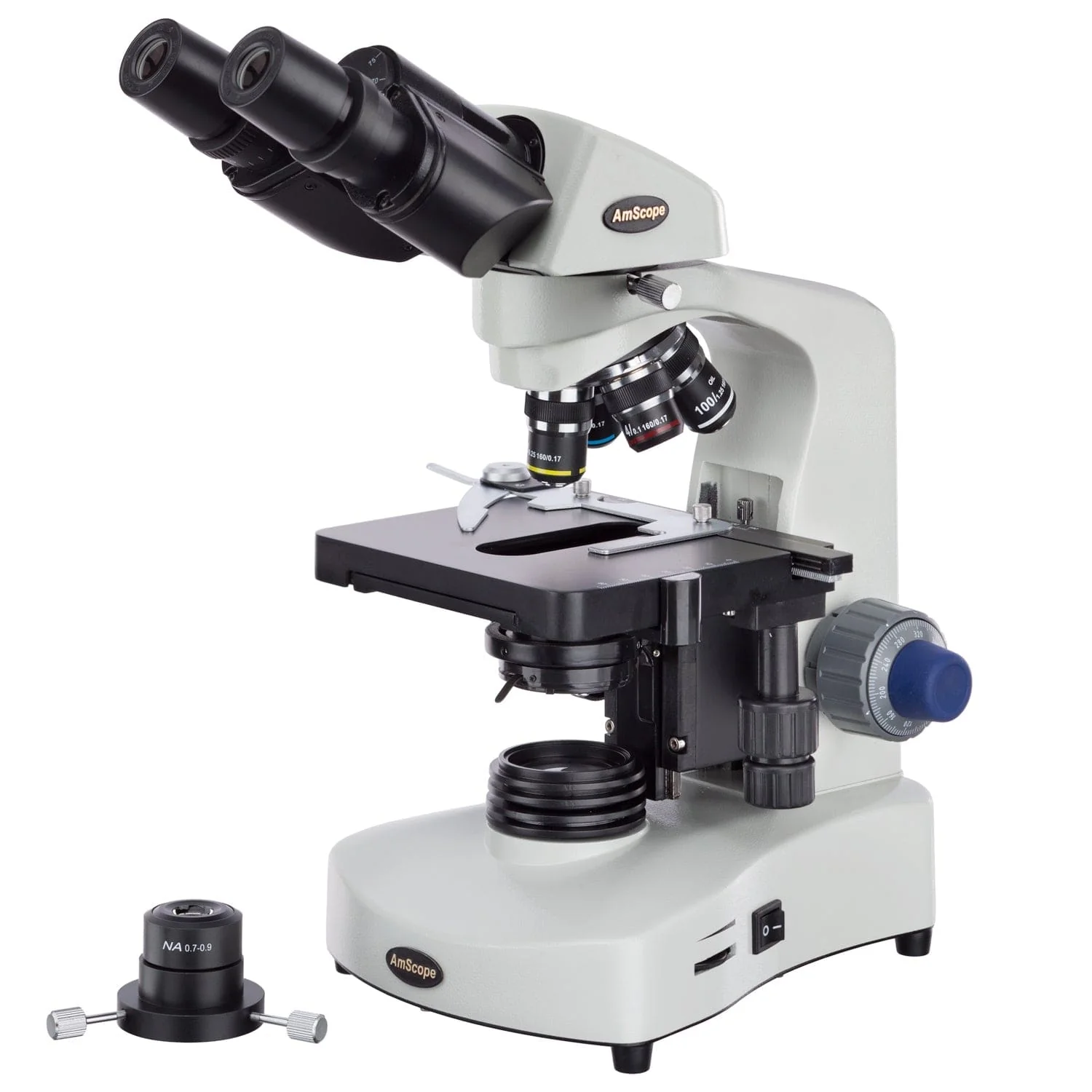 AmScope B340 Series Darkfield Binocular Compound Microscope with 3W LED and Optional Digital Camera