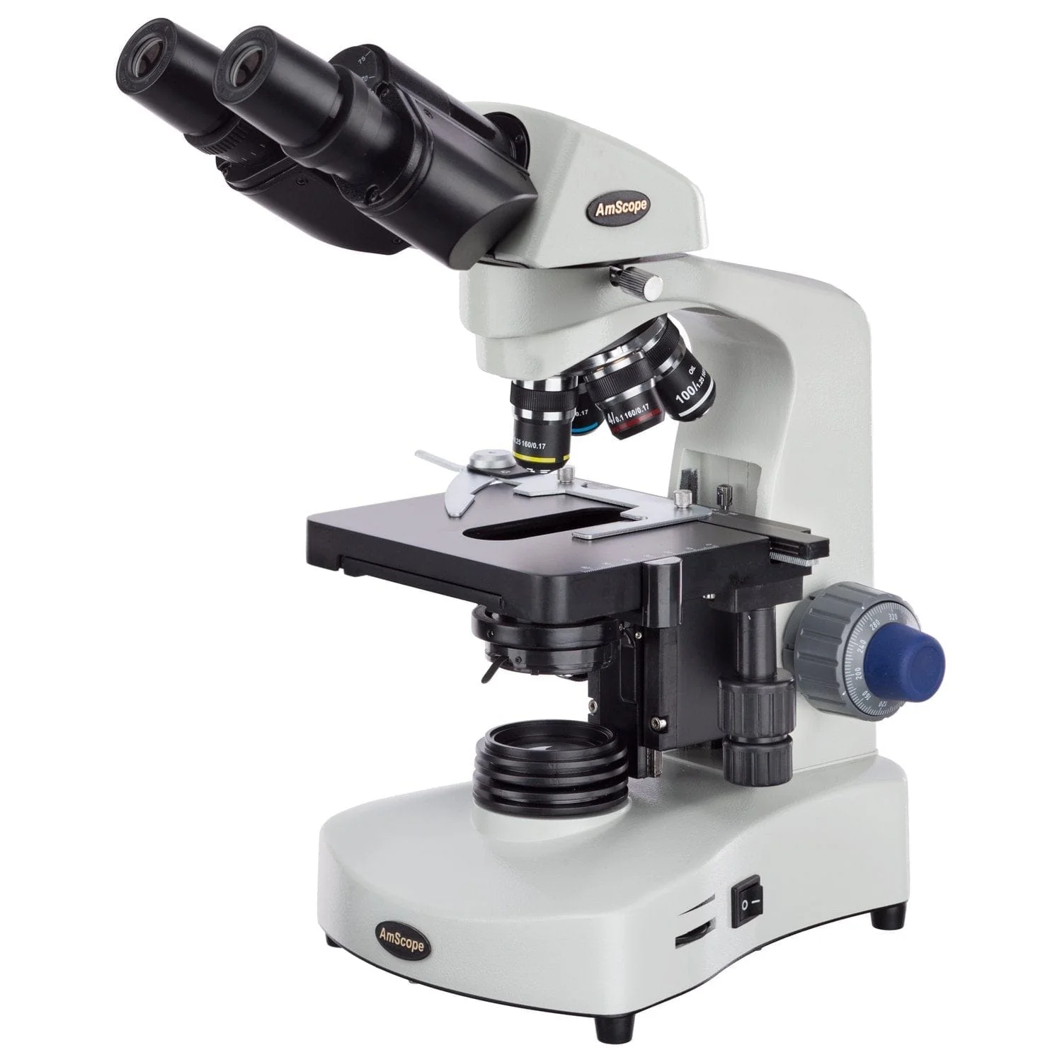 AmScope B340 Series Student and Professional Siedentopf Binocular Compound Microscope with 3W LED, 3D Mechanical Stage and Optional Digital Camera - Image 17