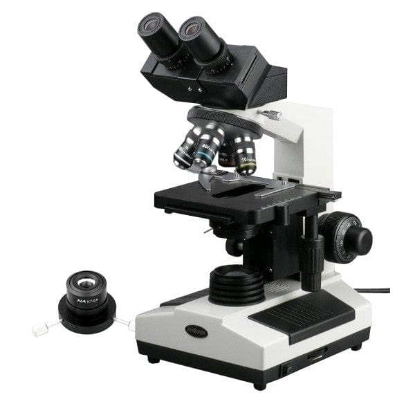 AmScope B390 Series Darkfield Binocular Compound Microscope with 20W Halogen and Optional Digital Camera