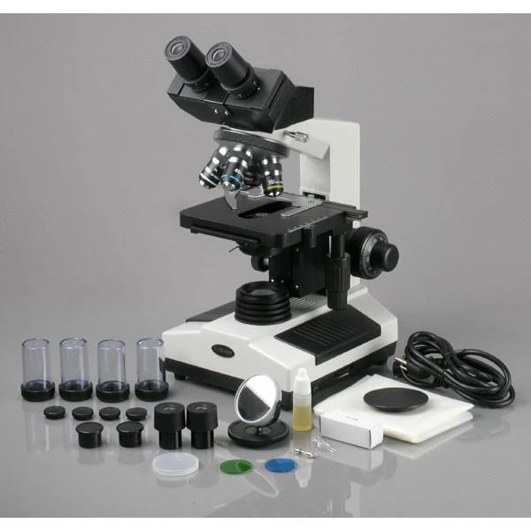 AmScope B390 Series Phase-Contrast Biological Binocular Compound Microscope with 20W Halogen, Turret Condenser, 3D Mechanical Stage and Optional Digital Camera - Image 14