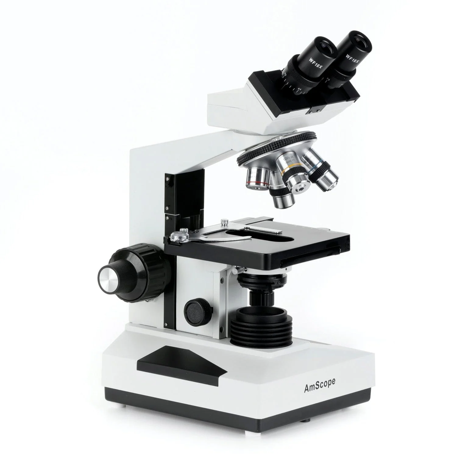 AmScope B400 Series Biological Binocular Compound Microscope with LED Light, 3D Mechanical Stage and Optional Digital Camera - Image 11
