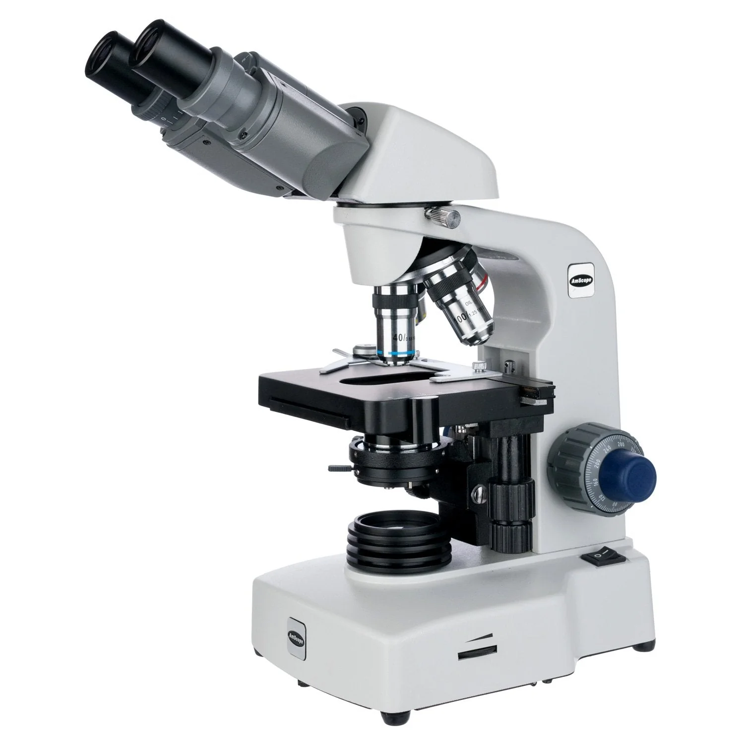 AmScope B450 Series Biological LED Binocular Compound Microscope with Optional Camera