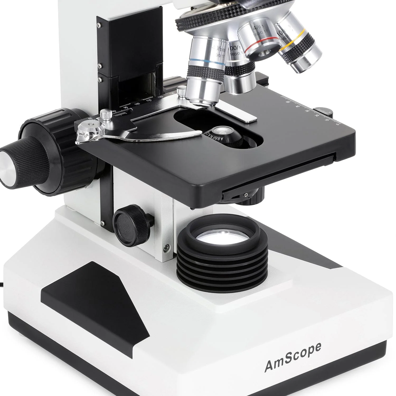 AmScope B490 Series Professional LED Biological Binocular Compound Microscope w/3D Mechanical Stage and Optional Digital Camera - Image 10